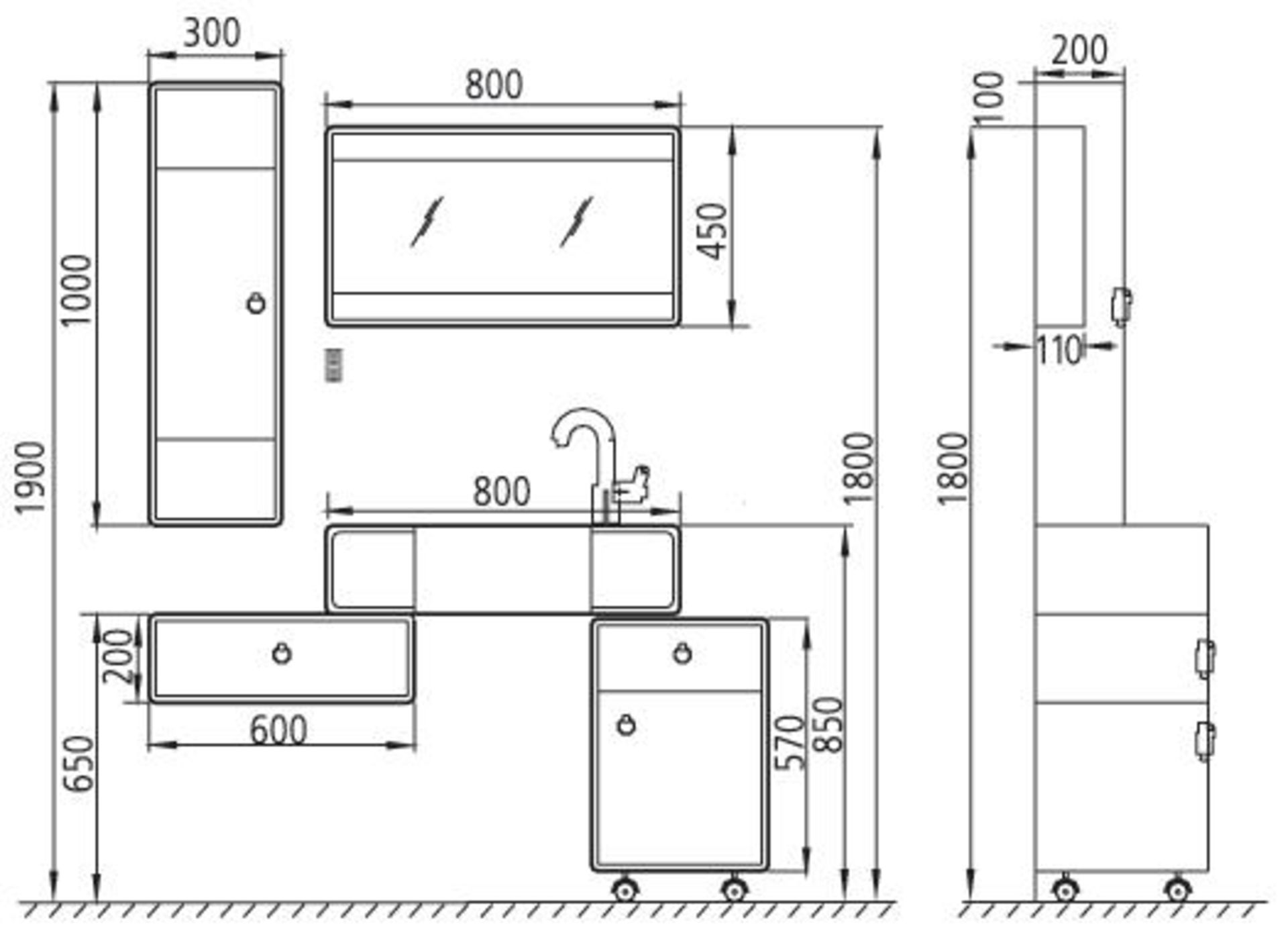 Complete set ADBF-31 vanity unit complete with amazing ceramic sink and all of the wall and base - Image 2 of 2