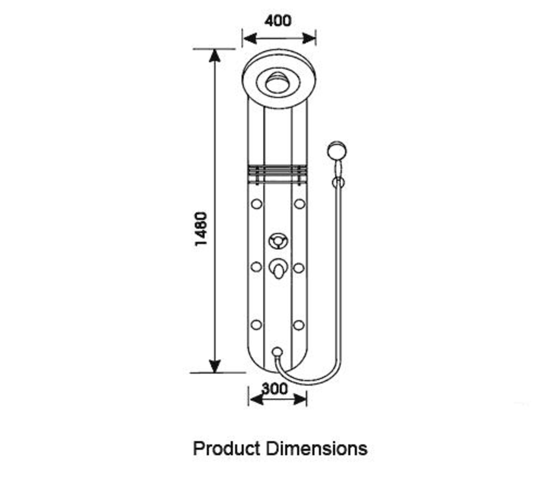 SP005 aluminium shower panel 1480mm x 400mm corner unit new and boxed delivery possible on this - Image 2 of 2