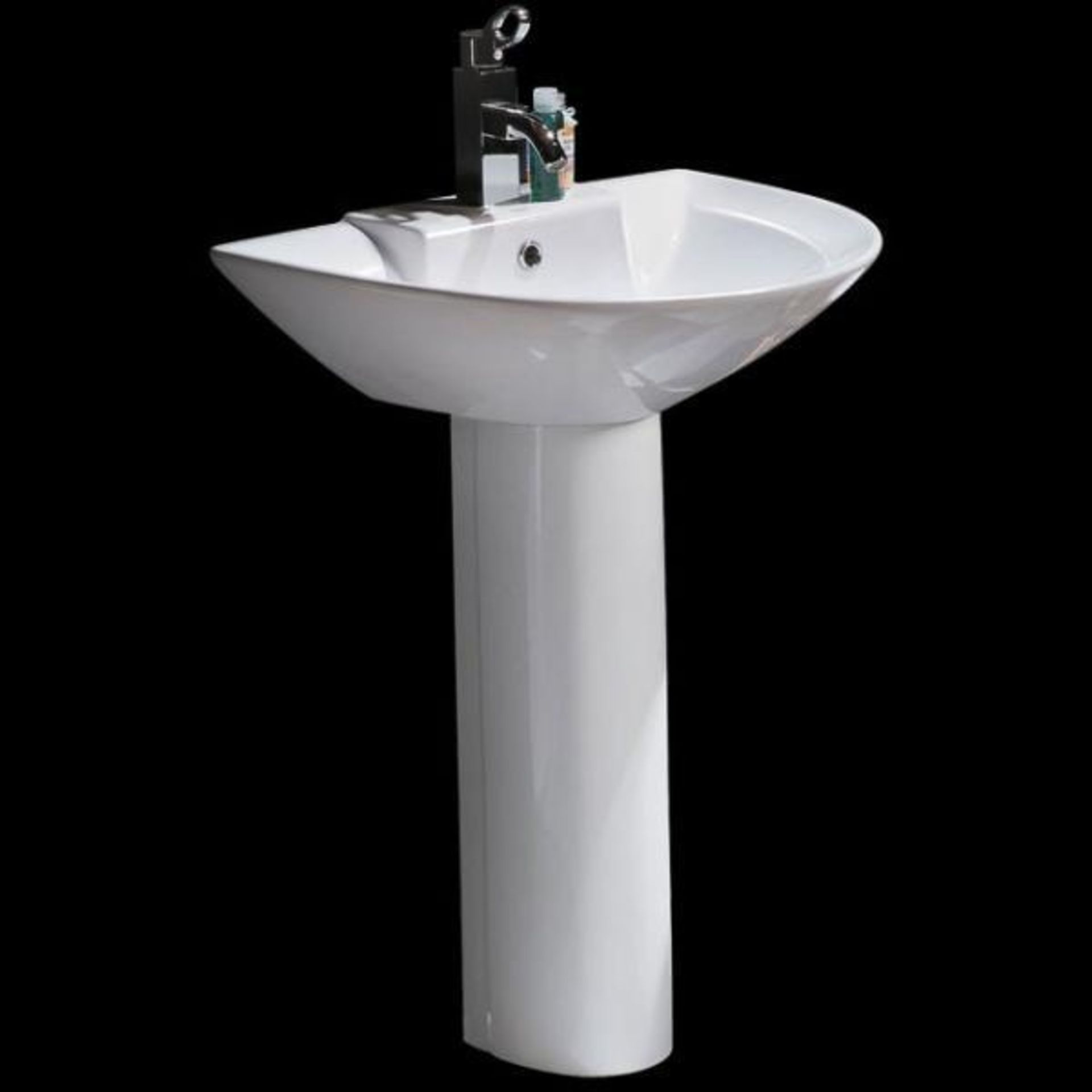 SB007 1pc  high quality ceramic sink with pedal stool 590mm w x 425mm d x 850mm h new and boxed