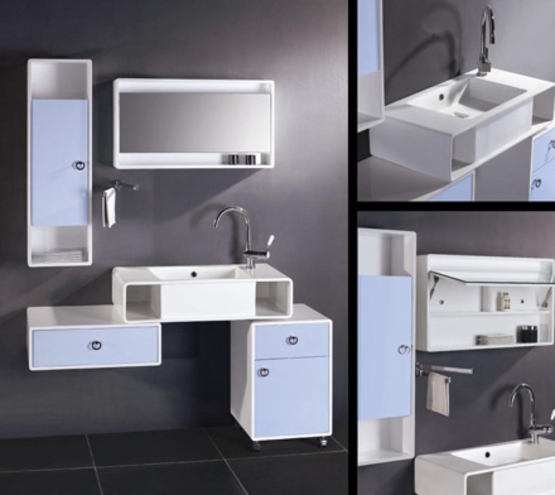 Complete set ADBF-31 vanity unit complete with amazing ceramic sink and all of the wall and base