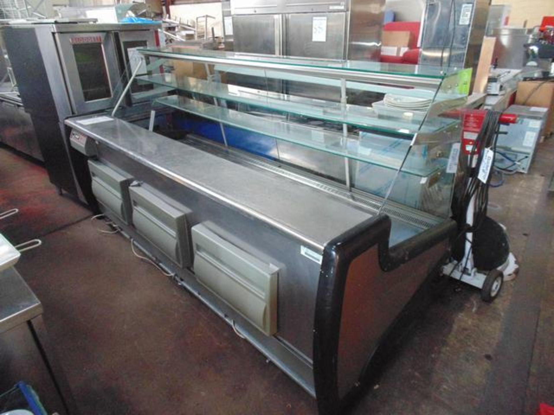 Comersa V2500 refrigerated server over counter glass frontage temperature range +4 2500mm x 1080mm x