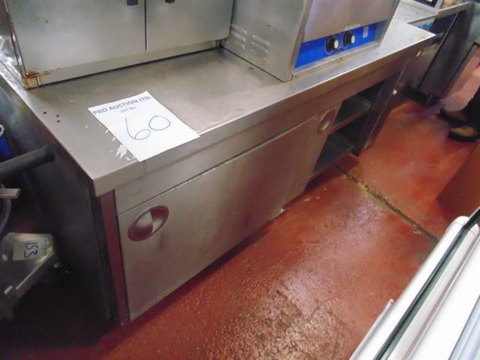 Stainless steel two door hot cabinet 1800mm x 800mm x 840mm