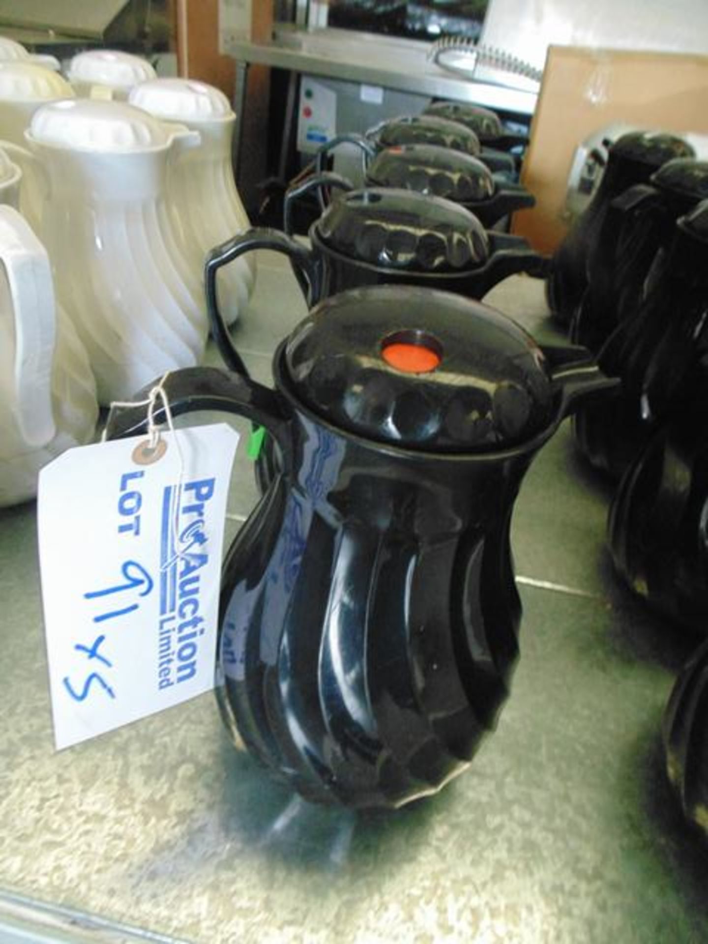 5 x Black coffee jugs