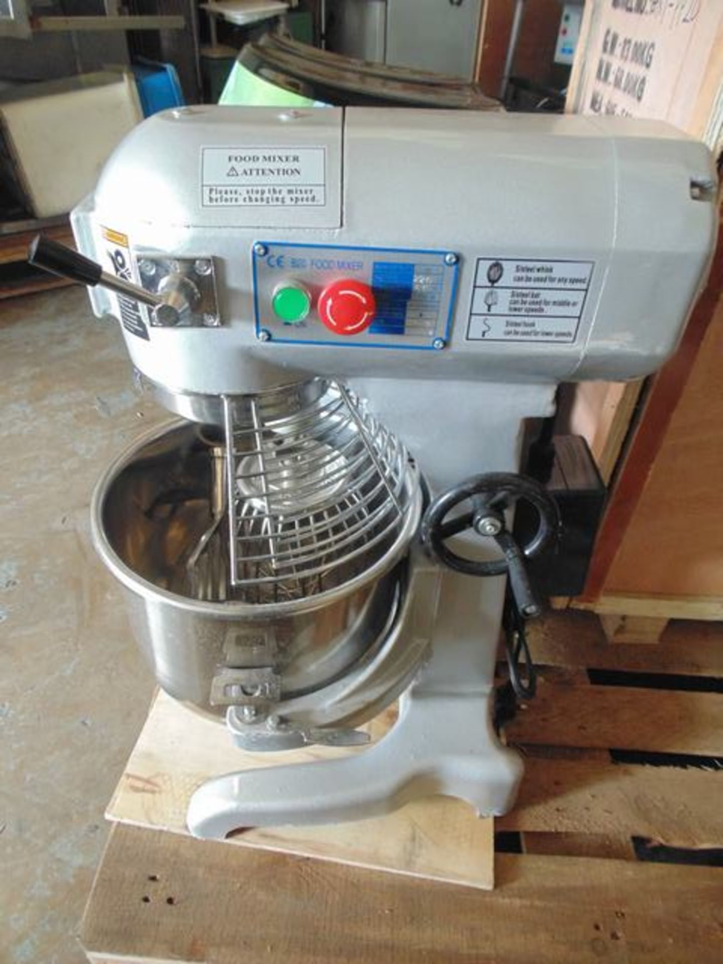 Planetary mixer model: B-20 3 speed 91/164/294 revolution per min fully guarded 20ltr model