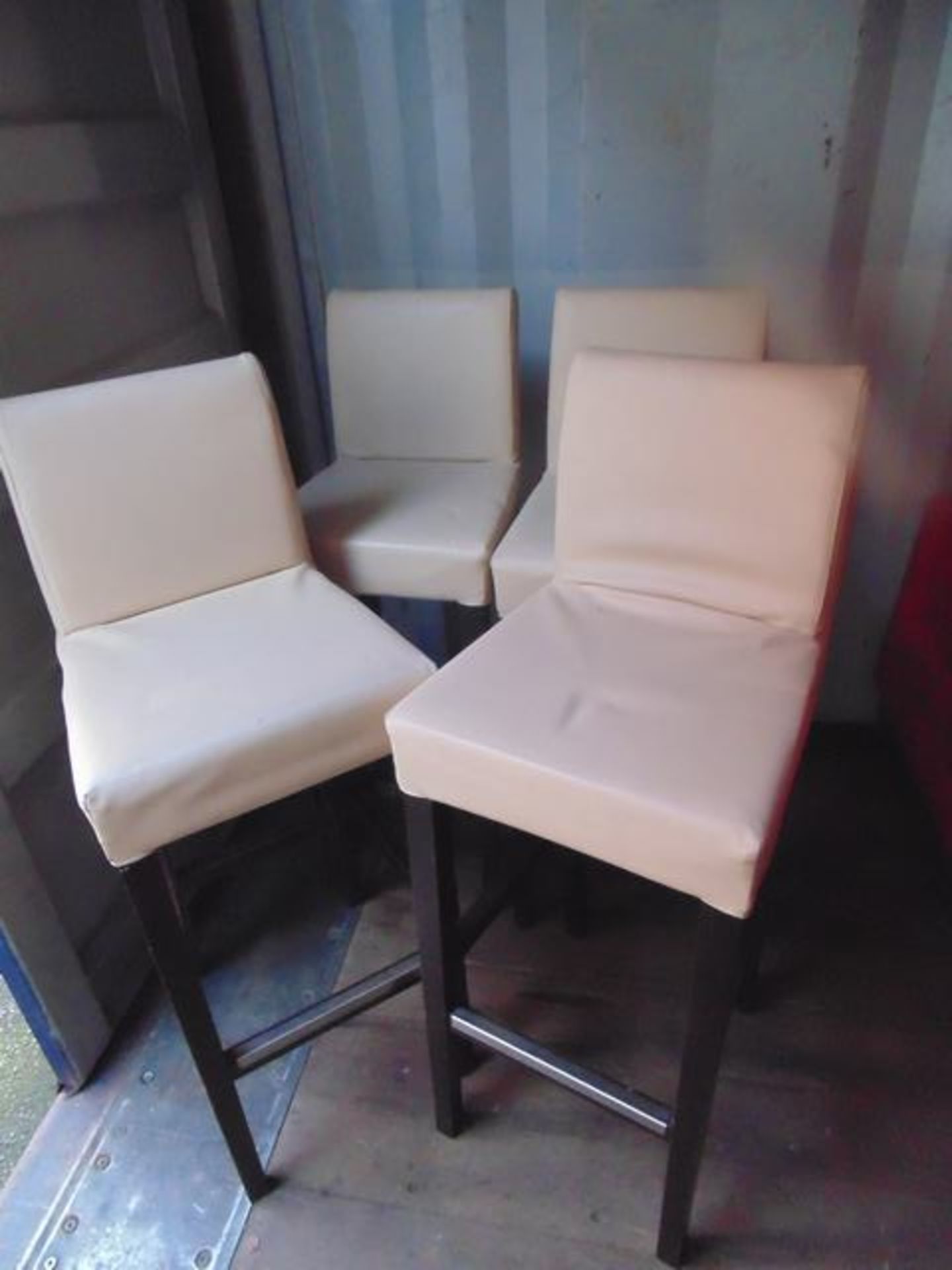4 x cream faux high bar stools