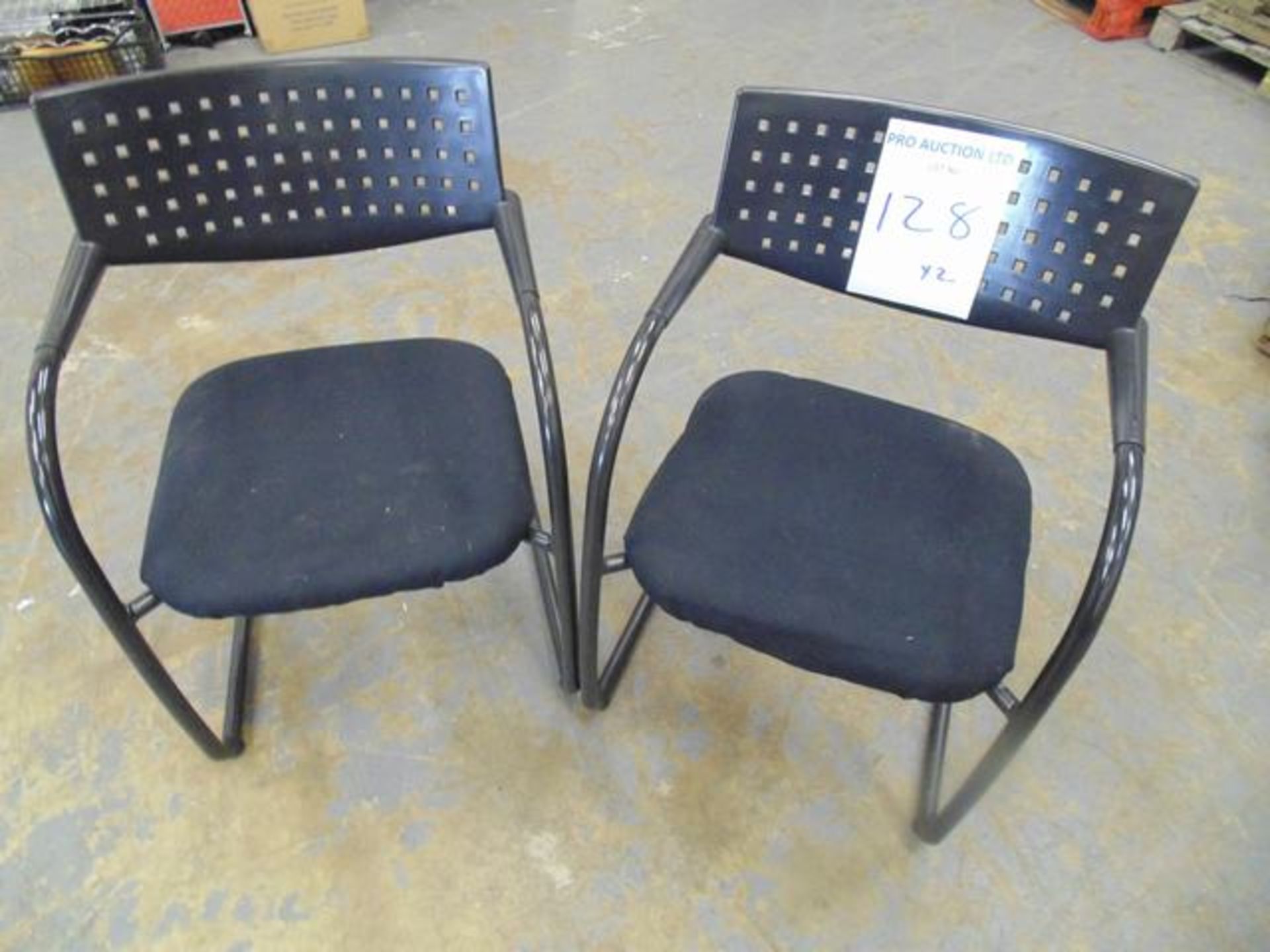 2 x metal framed office chairs