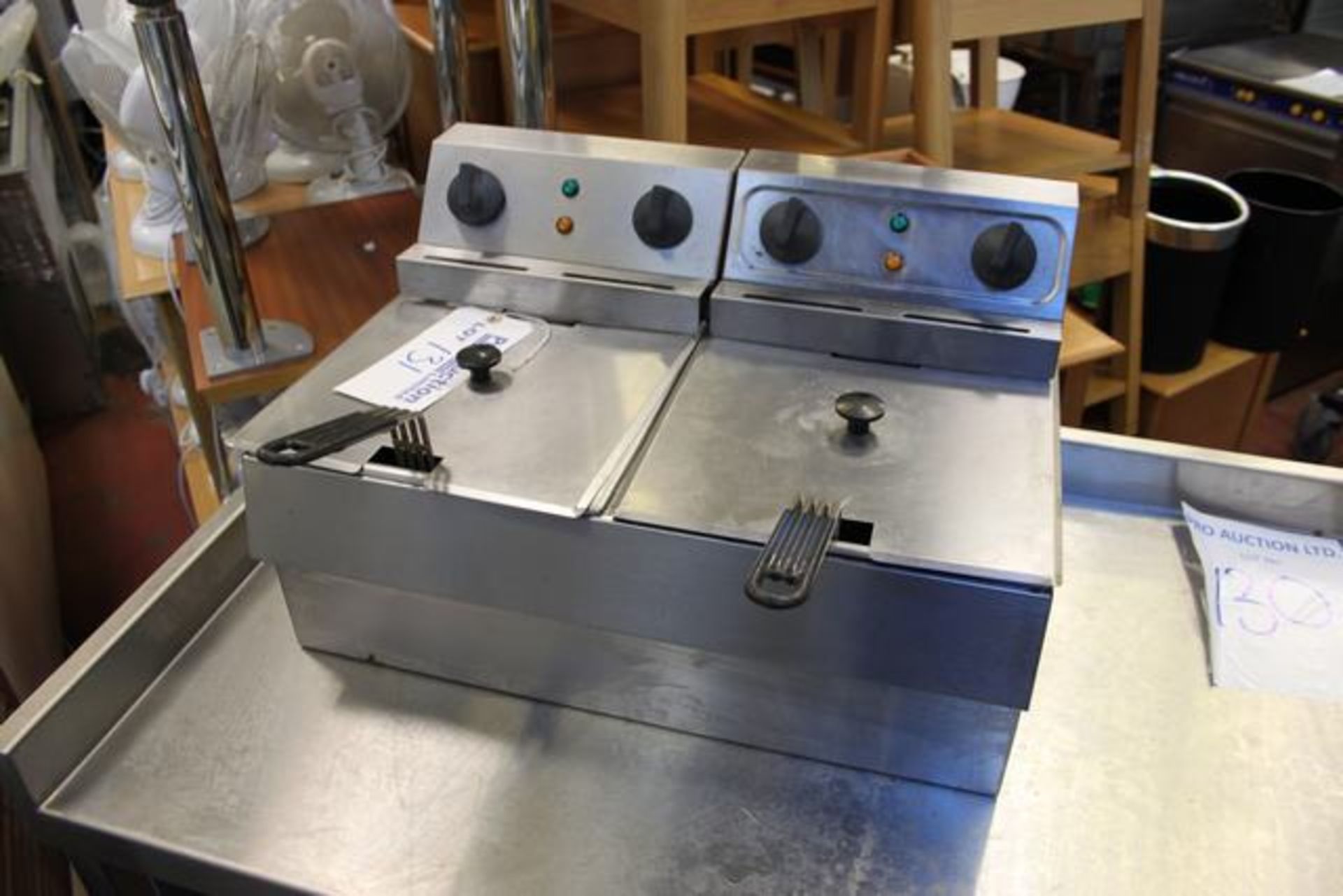 Stainless steel table top twin basket twin tank fryer 240v