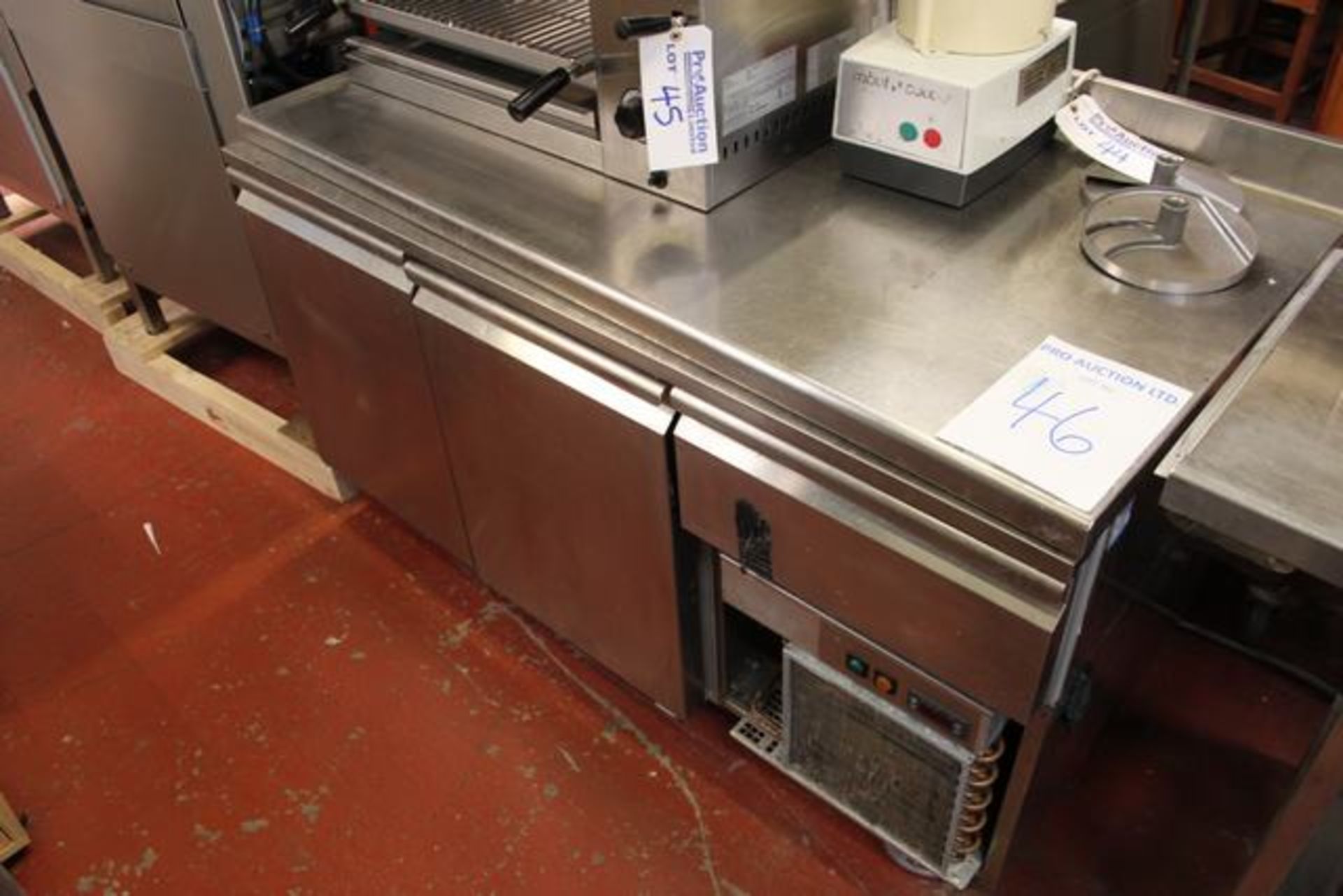 Stainless steel two door bench chiller spare or repair