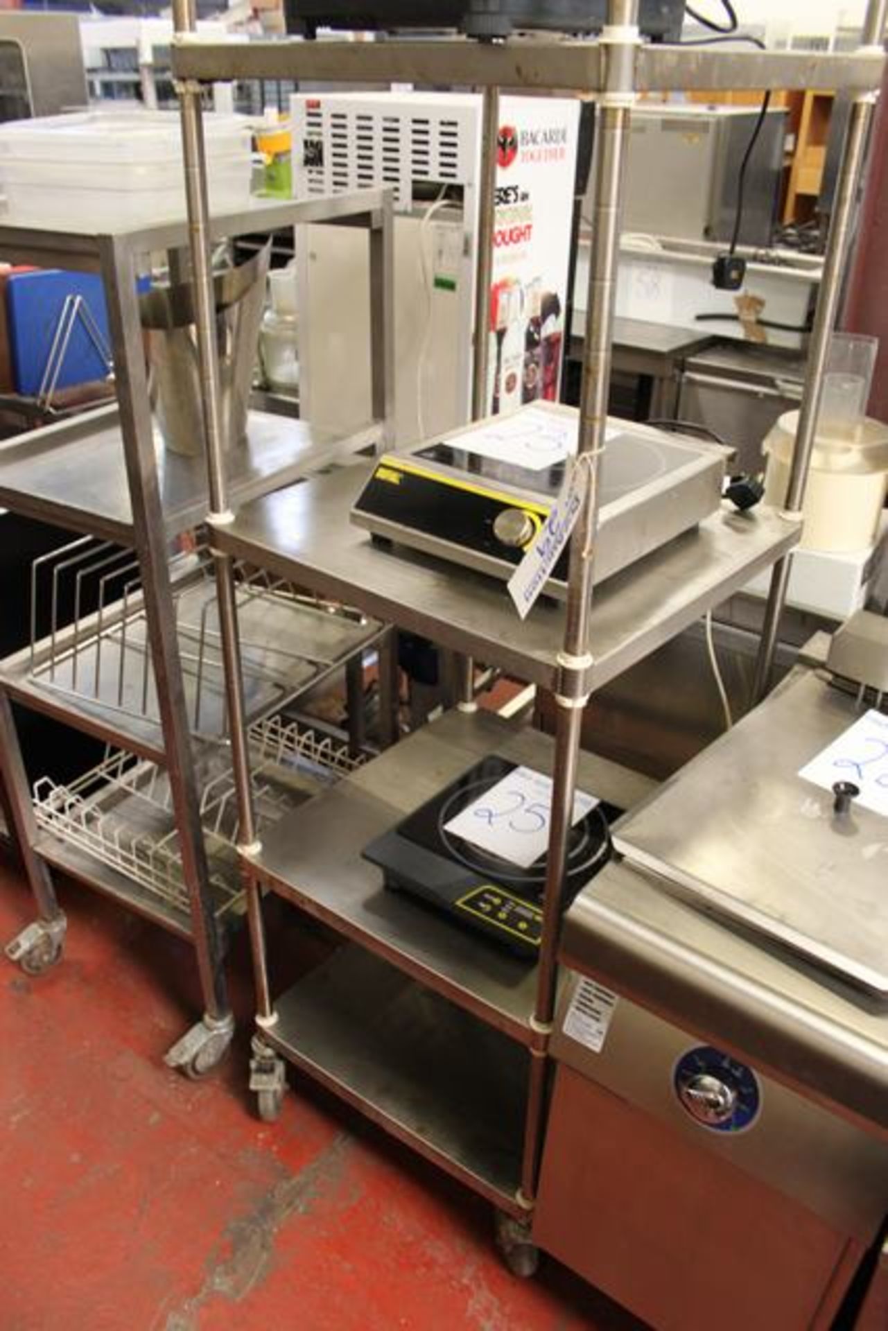 Stainless steel 4 tier mobile rack 600mm x 600mm x 1700mm