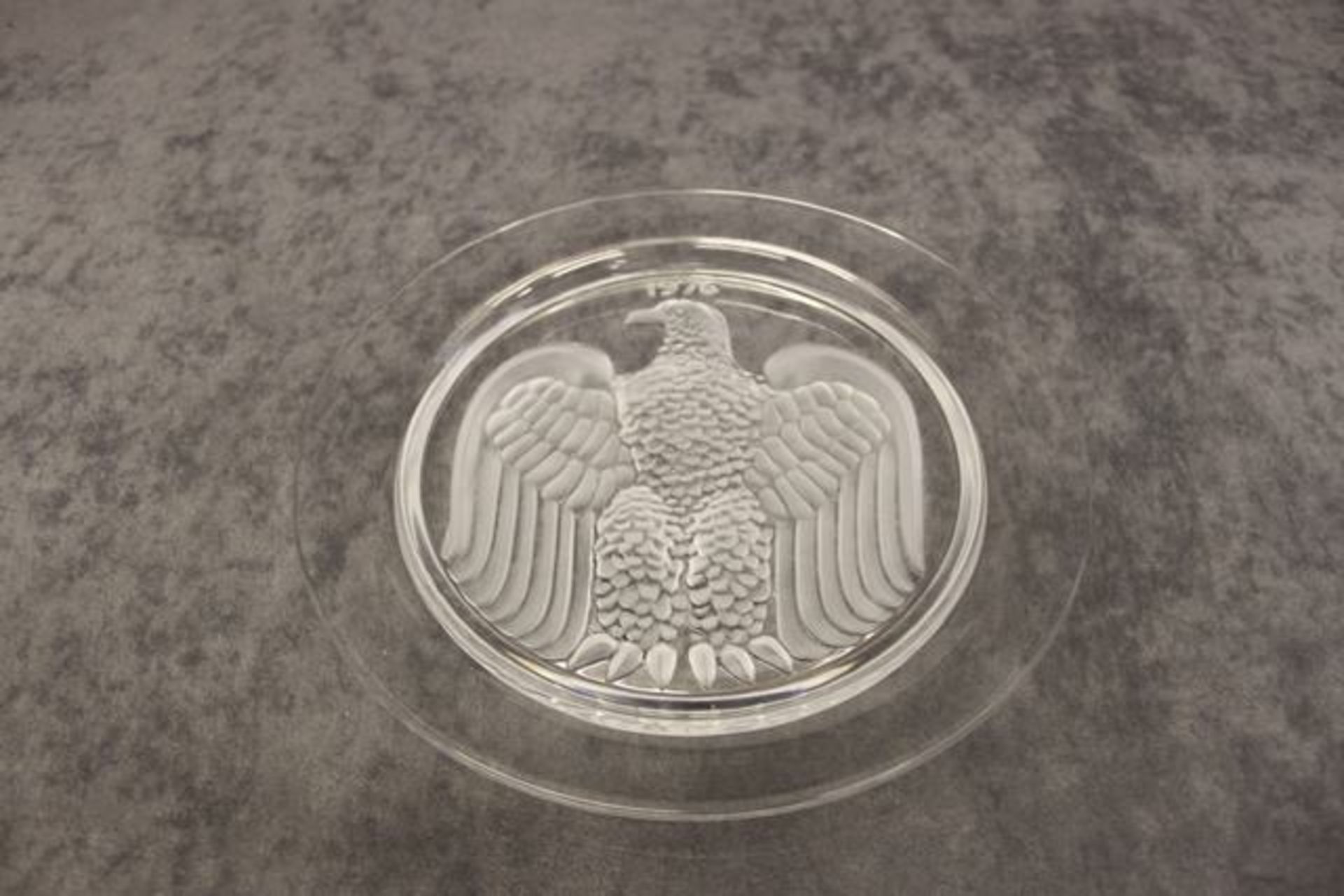 Lalique “Aigle” limited edition plate, designed by Marie-Claude Lalique issued in 1976 and limited