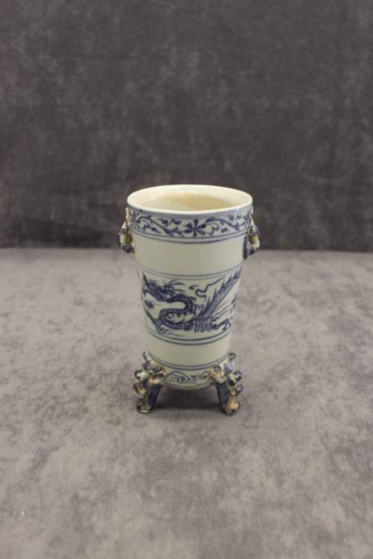 Chinese Porcelain Jar the piece is in the style of examples from the C17th and C18th, decorated blue - Image 2 of 3