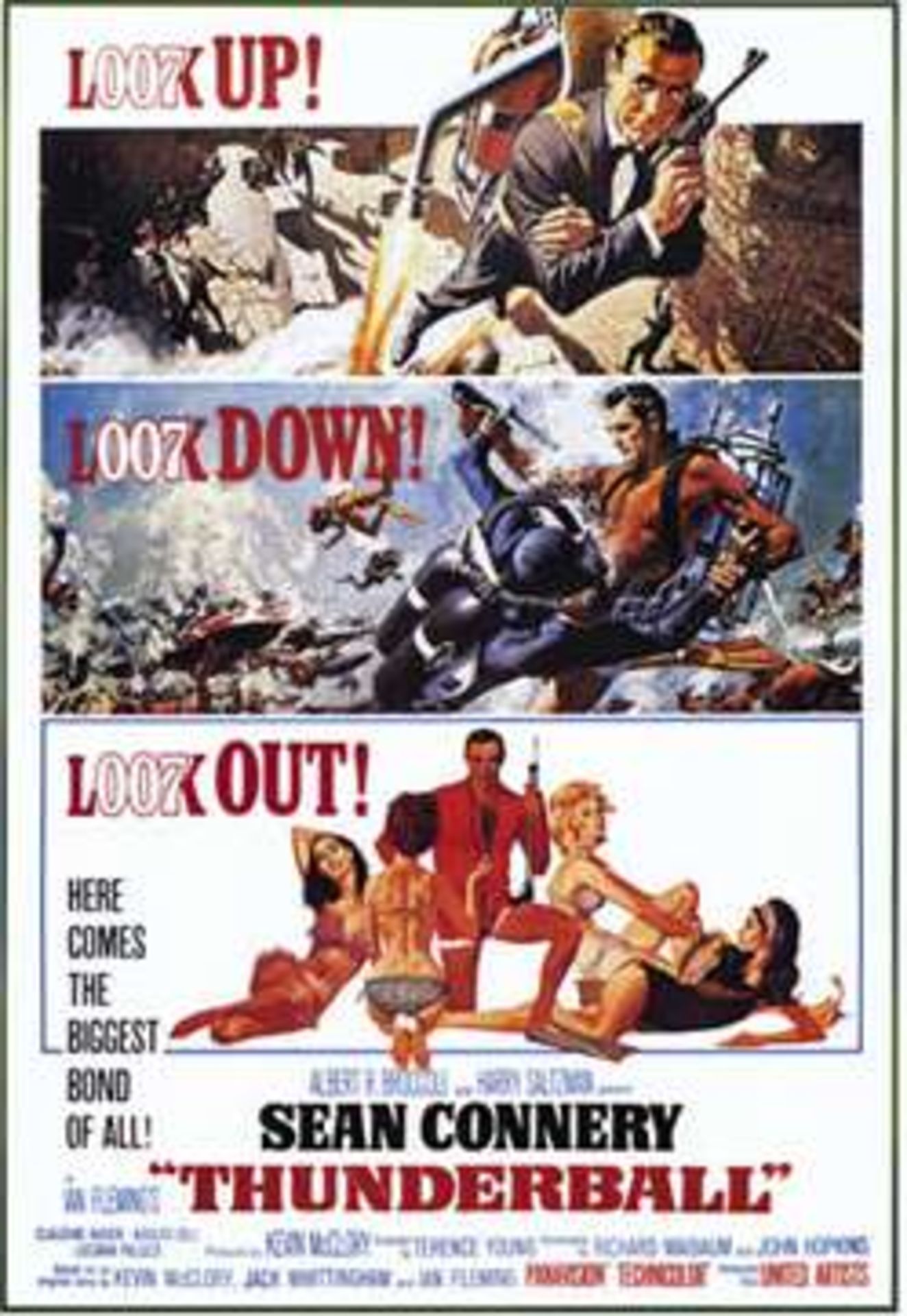 Original cinema film poster James Bond Thunderball 1000mm x 690mm