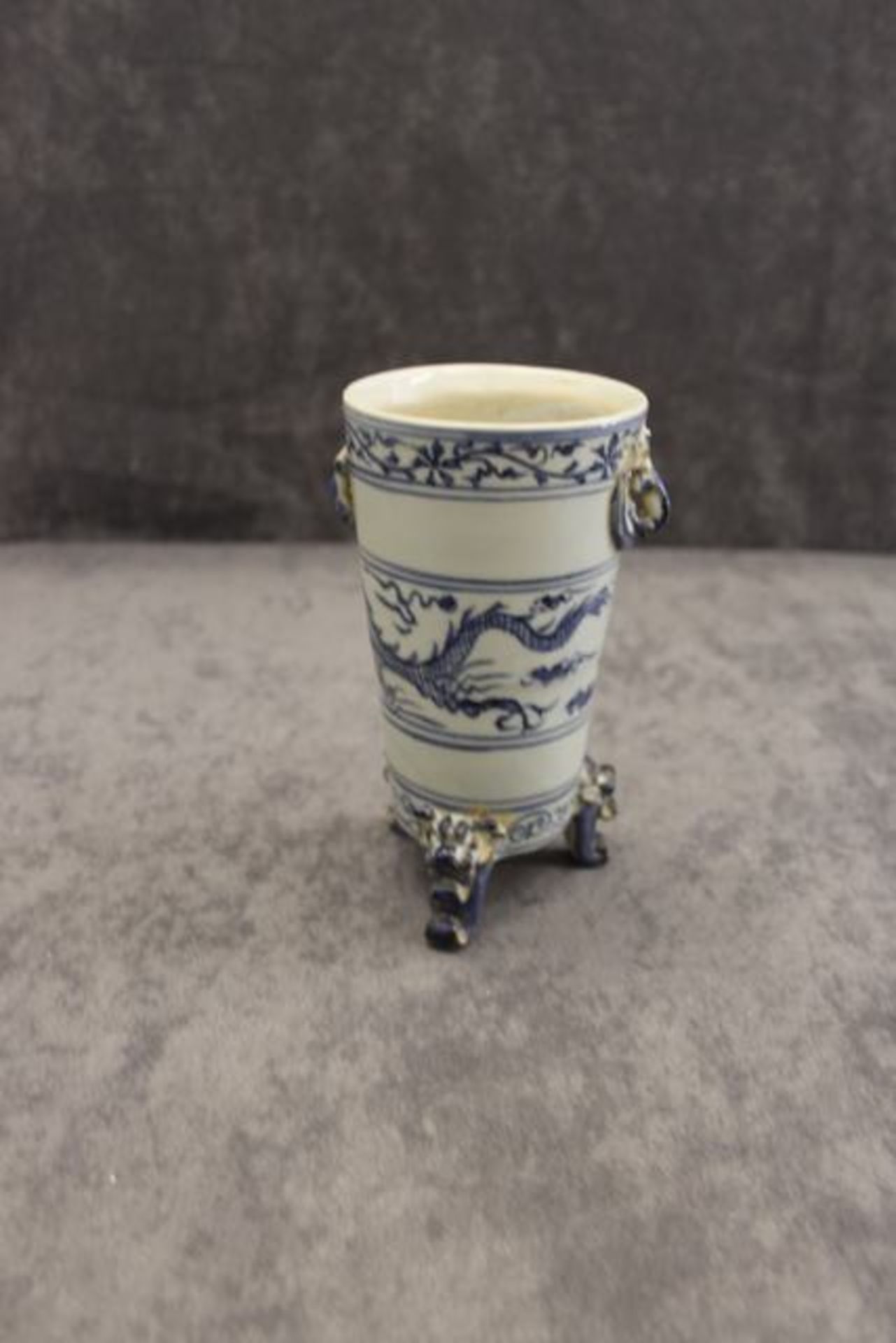 Chinese Porcelain Jar the piece is in the style of examples from the C17th and C18th, decorated blue - Image 3 of 3
