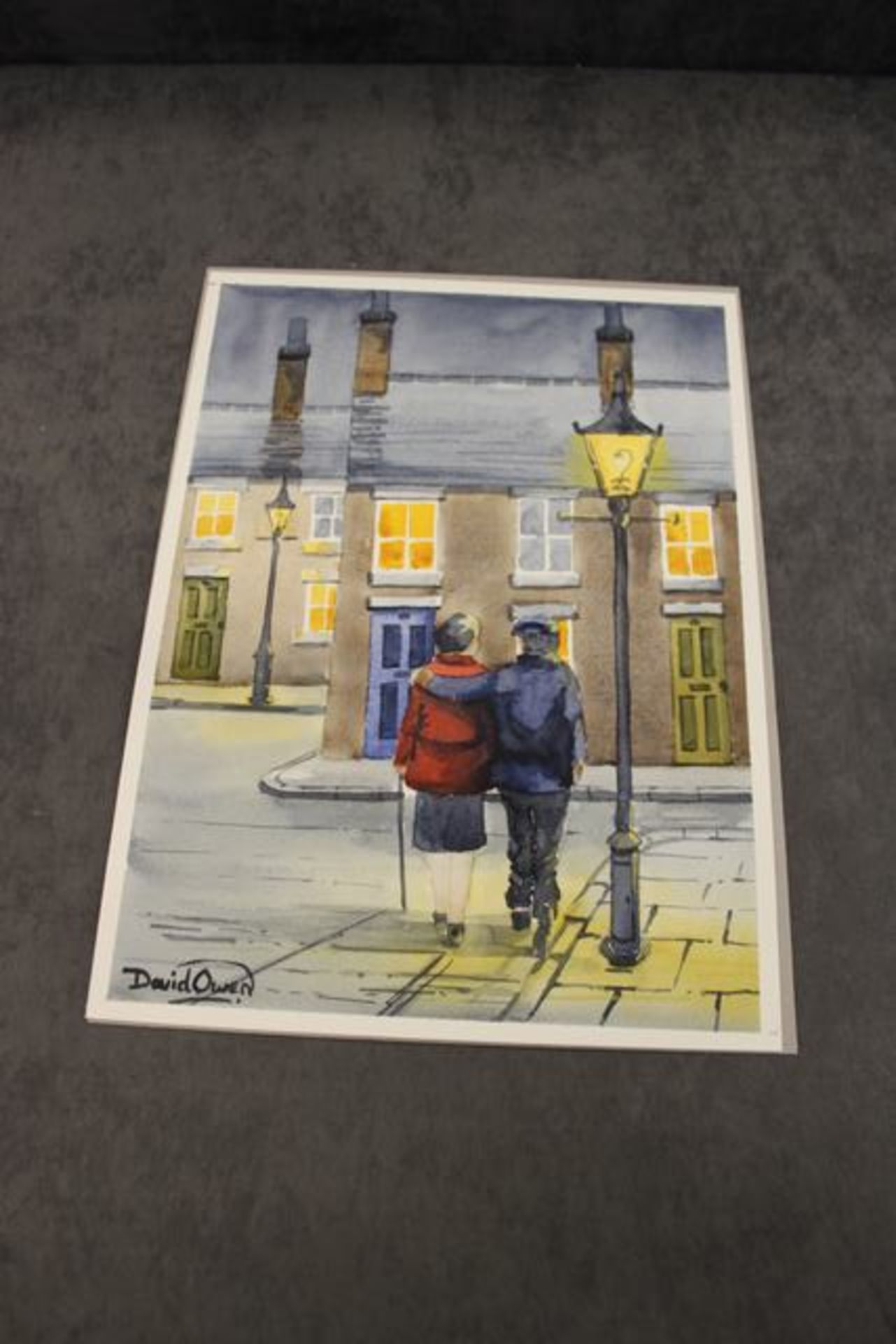 Watercolour "Home Soon Pet" signed and dated 2014 David Owen Northern Art 290mm x 380mm - Image 2 of 4