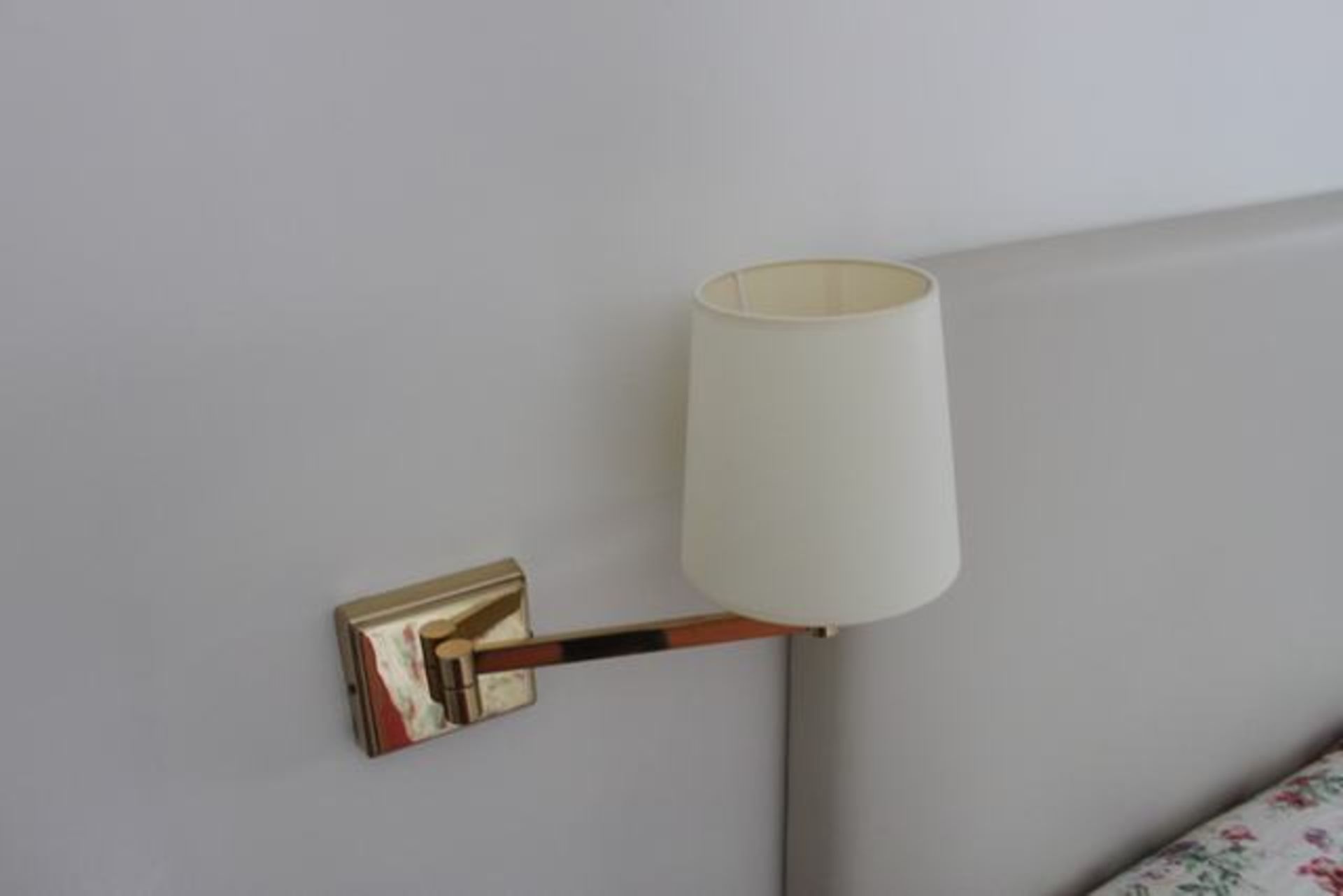 A pair of Chelsom Lighting polished brass hinged wall sconce lights  Location 50Lift out charge  5