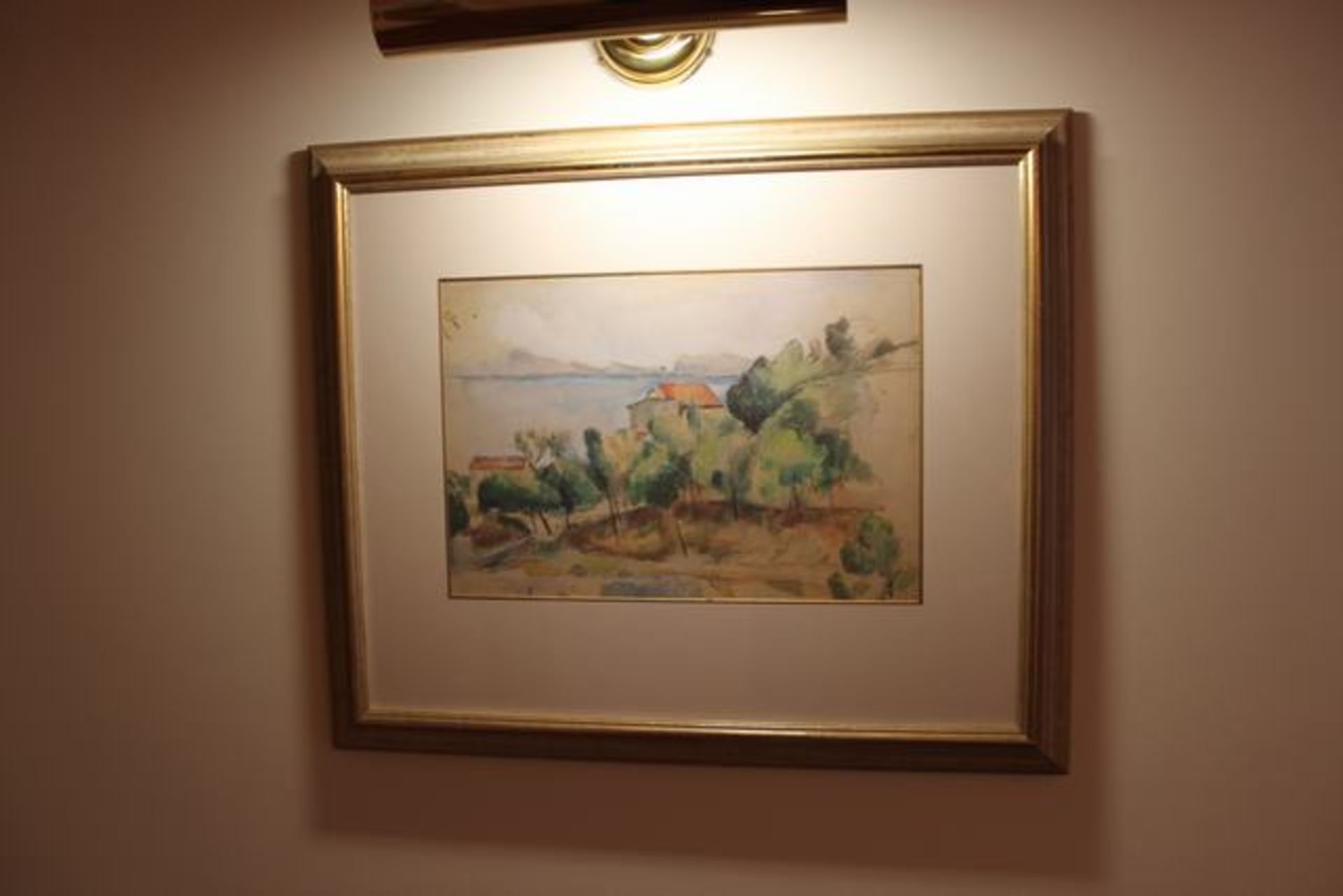 A gilt framed print landscape 640mm x 540mm  Location 80Lift out charge  5