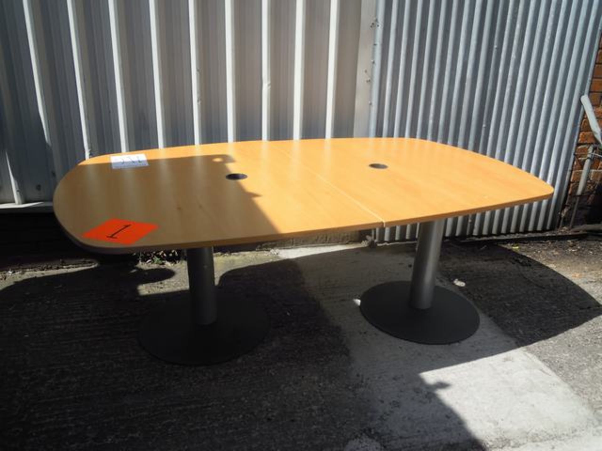 Board room table with 2 x cast pedestal legs 2000mm x 1150mm Lift out charge  5