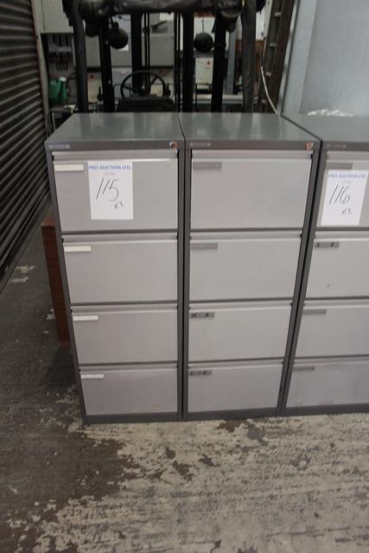 2 x metal 4 draw filing cabinets 470mm x 620mm x 1320mm Lift out charge  5