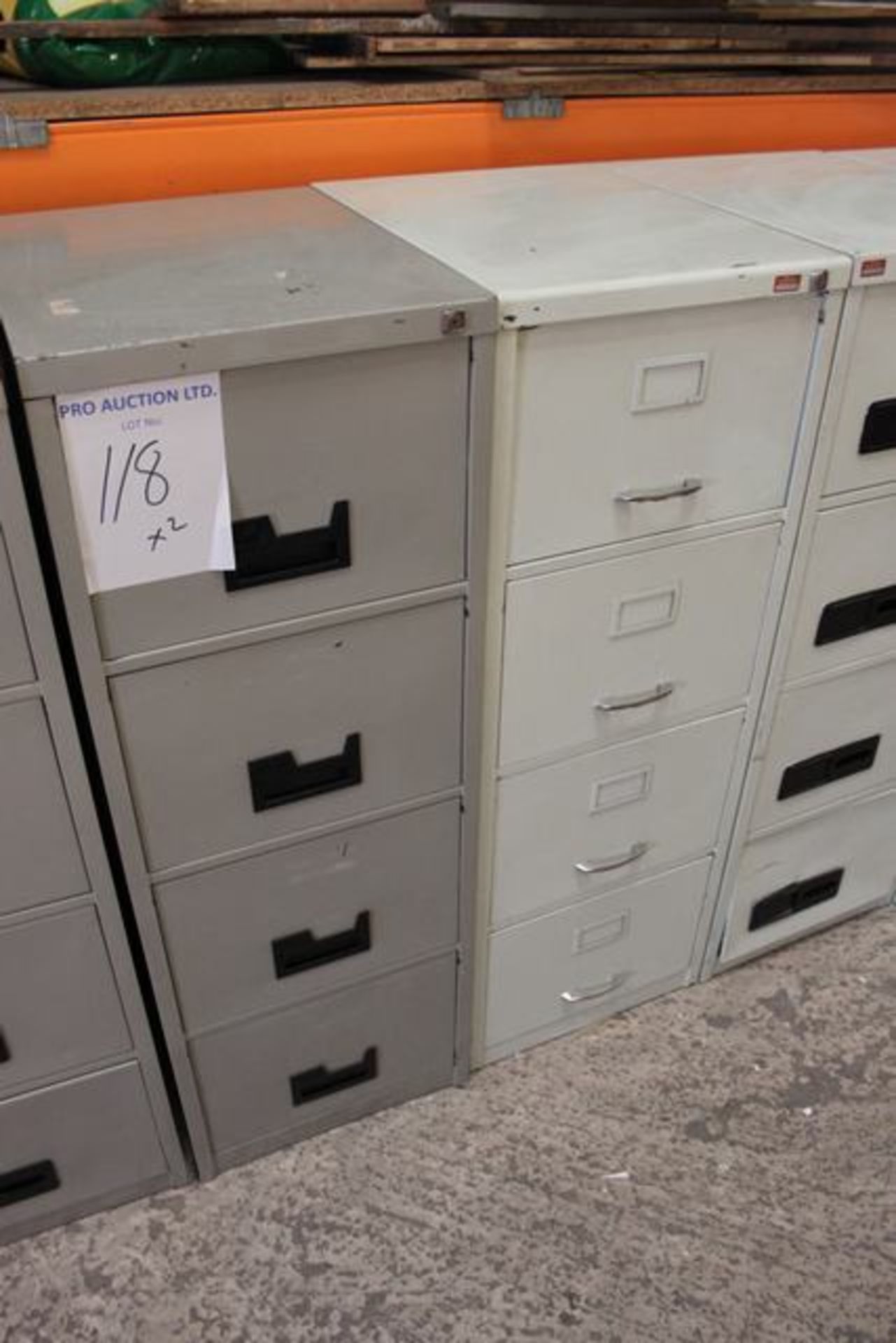 2 x metal 4 draw filing cabinets 470mm x 620mm x 1320mm Lift out charge  5