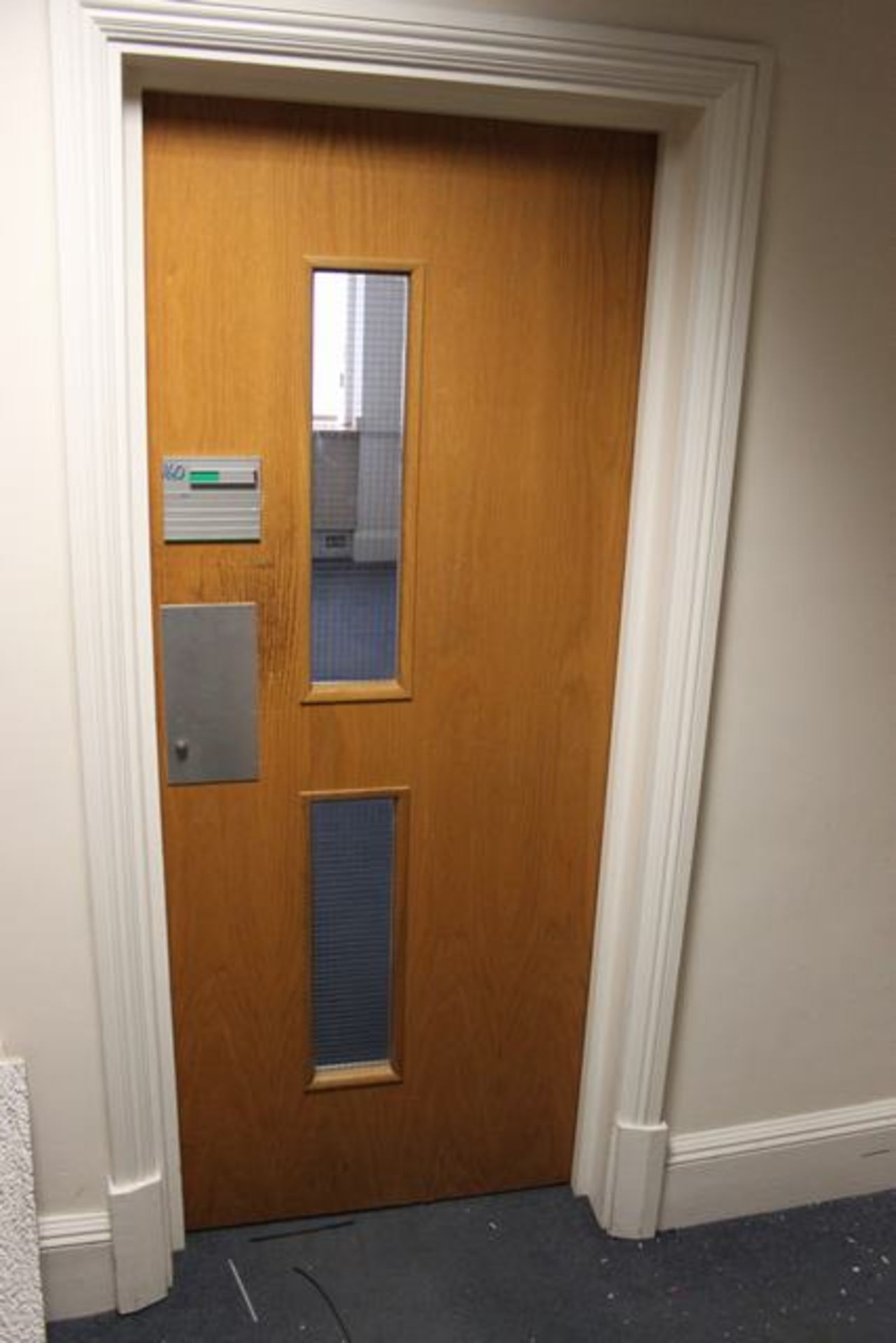 Fire rated door 840mm x 2030mm x 45 with viewing panel >>Lift out charge  5