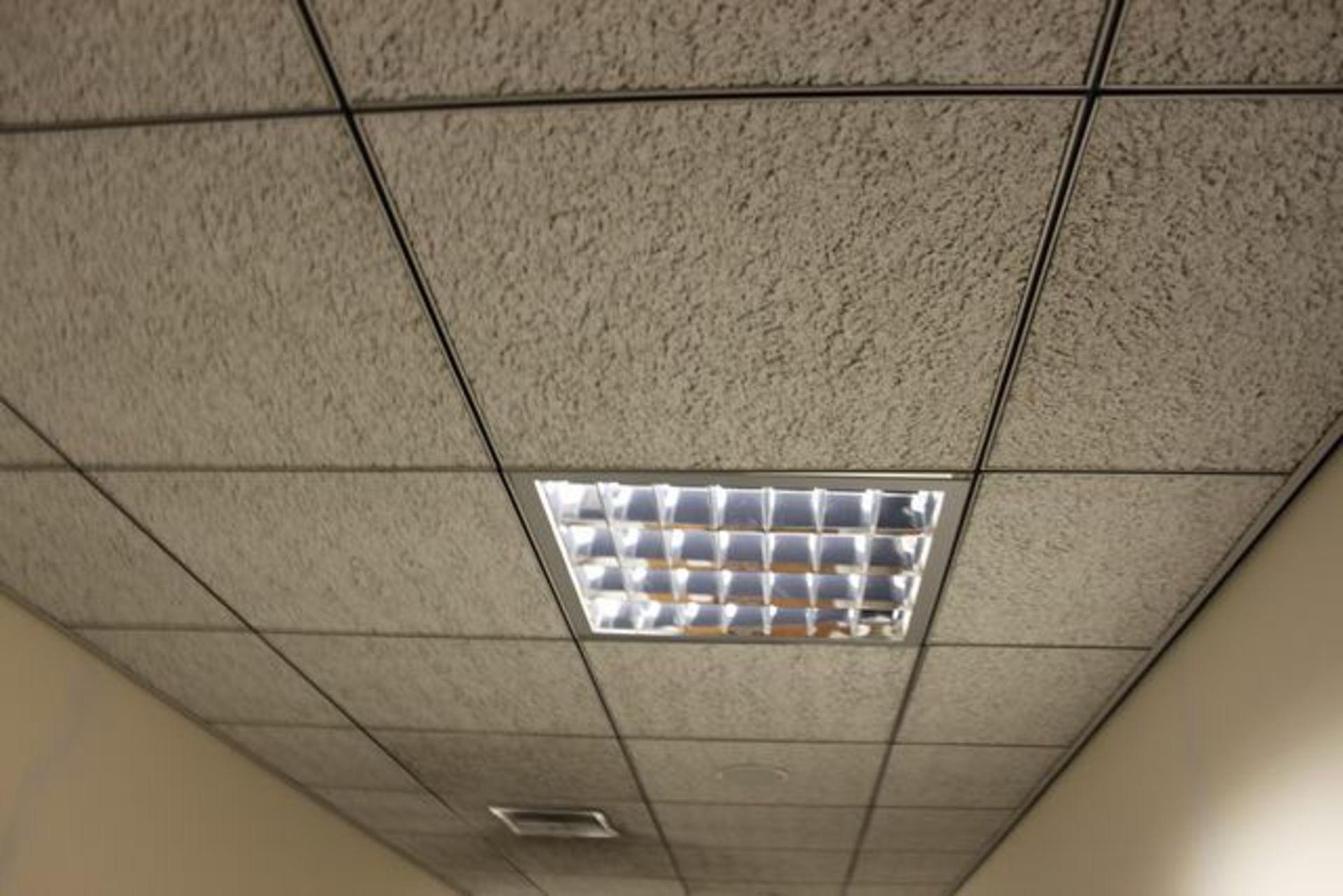 9 x square luminaire light ceiling panel powder coated steel with aluminium reflector >>Lift out