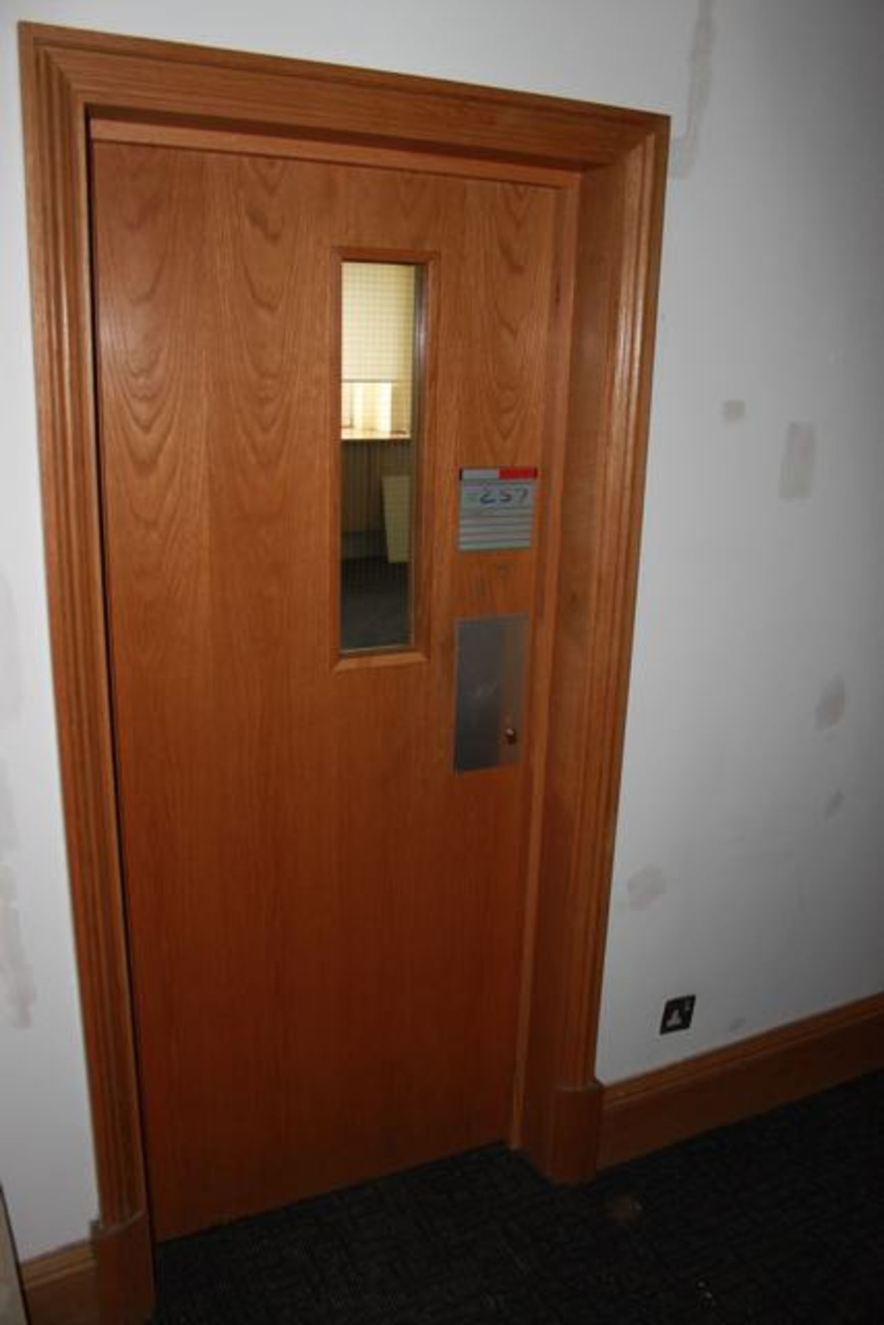 Fire rated door 840mm x 2040mm x 45mm with viewing panel >>Lift out charge  5