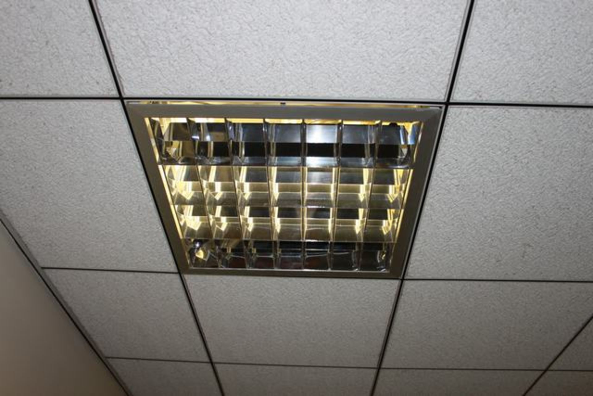 12 x square luminaire light ceiling panel powder coated steel with aluminium reflector >>Lift out