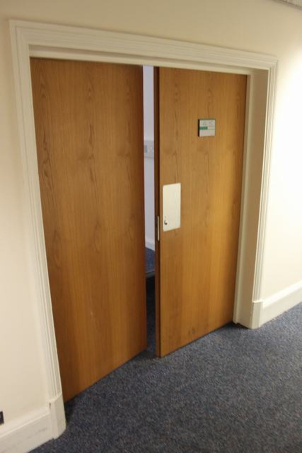 Split fire rated door each being 840mm x 2030mm x 45mm >>Lift out charge  10