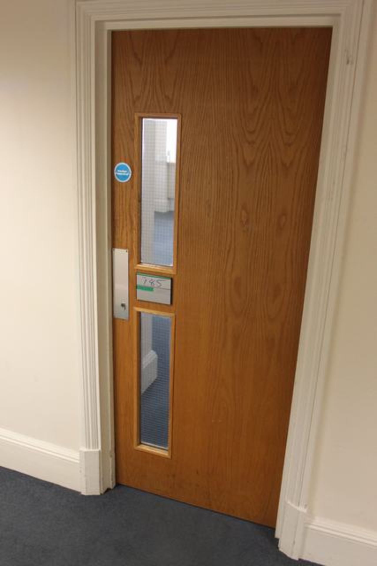 Fire rated door 840mm x 2040mm x 45 with viewing panel >>Lift out charge  5