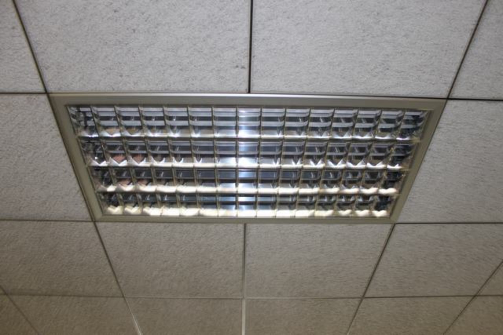 40 x Oblong luminaire light ceiling panel powder coated steel with aluminium reflector >>Lift out