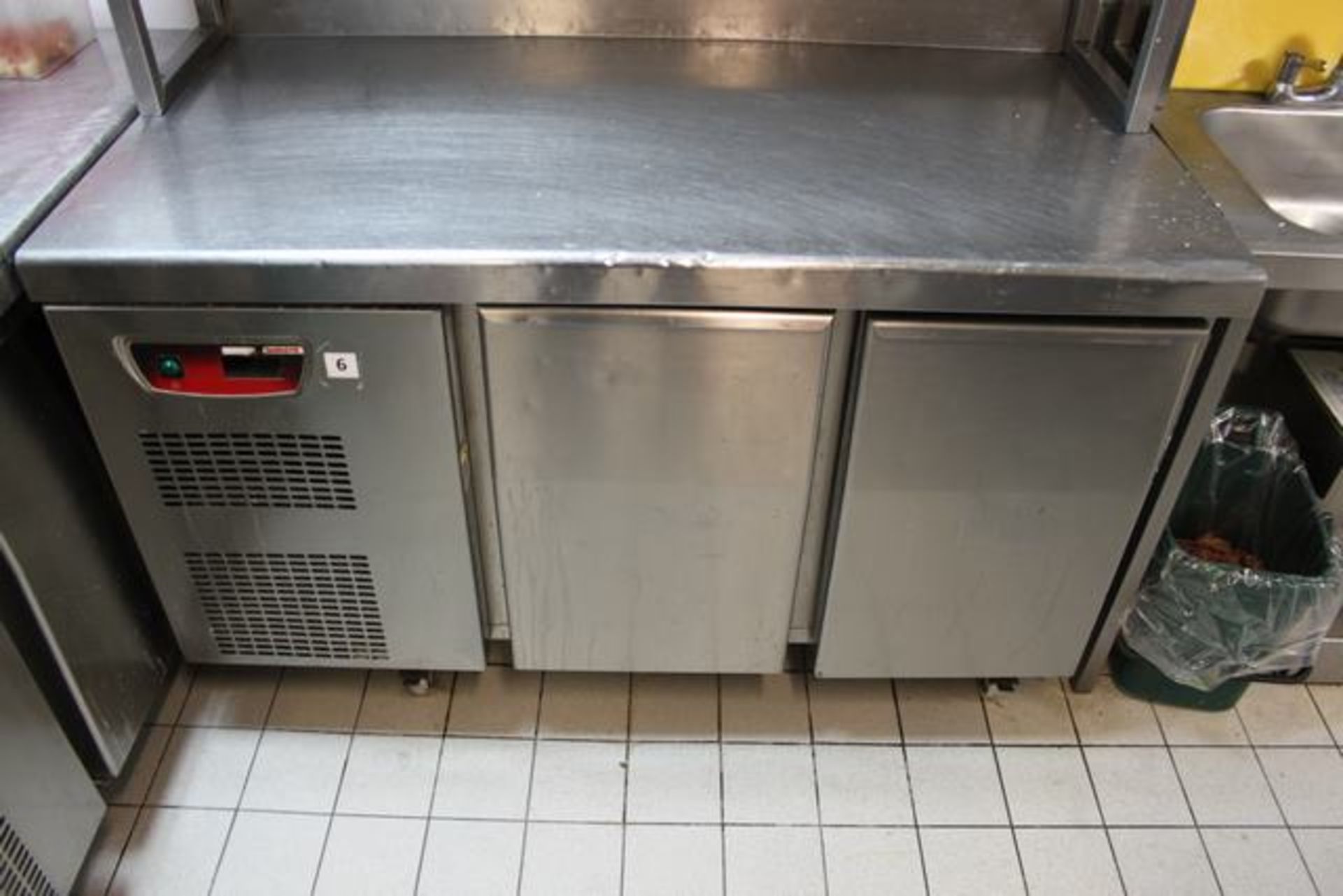 Angelo po model 6MAM-OPRO stainless steel two door bench chiller 1400mm