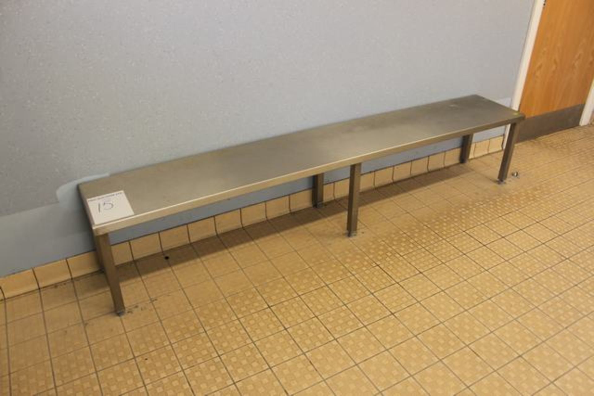 Mc Connell stainless steel bench 2500mm x 400mm x 500mm high Lift out charge  5