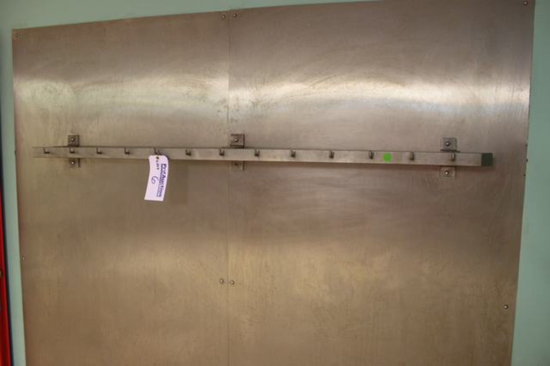 Stainless steel coat/apron hooks 1650mm long 13 x pegs Lift out charge  5 - Image 2 of 2