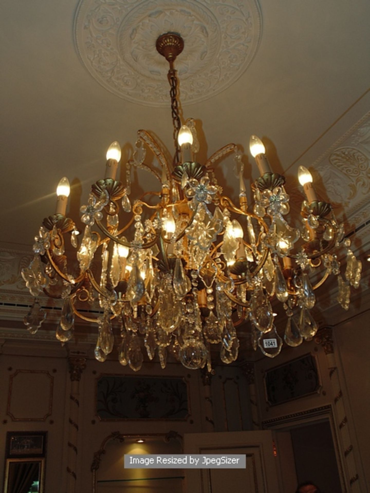 Continental Dore bronze and crystal chandelier 18 arm 1300mmdropThe buyer to remove at own costs - Image 4 of 4