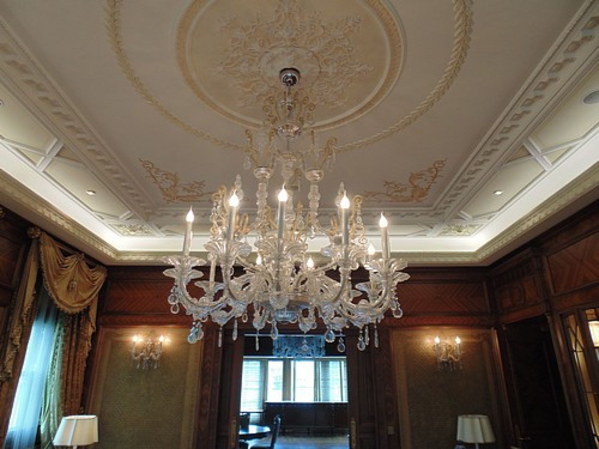 Taif Murano chandelier by Barovier & Toso 12 arm crystal chandelier, with gilded and chromed metal - Image 7 of 8