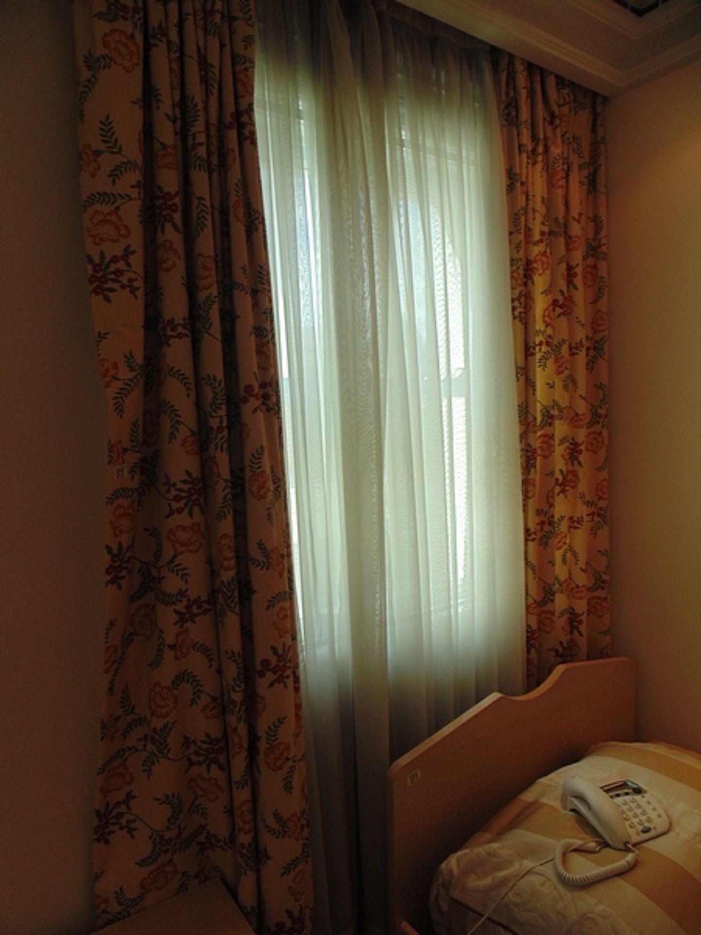 3 x pairs of cotton lined drapes floral pattern 1500mm x 2480mm drop