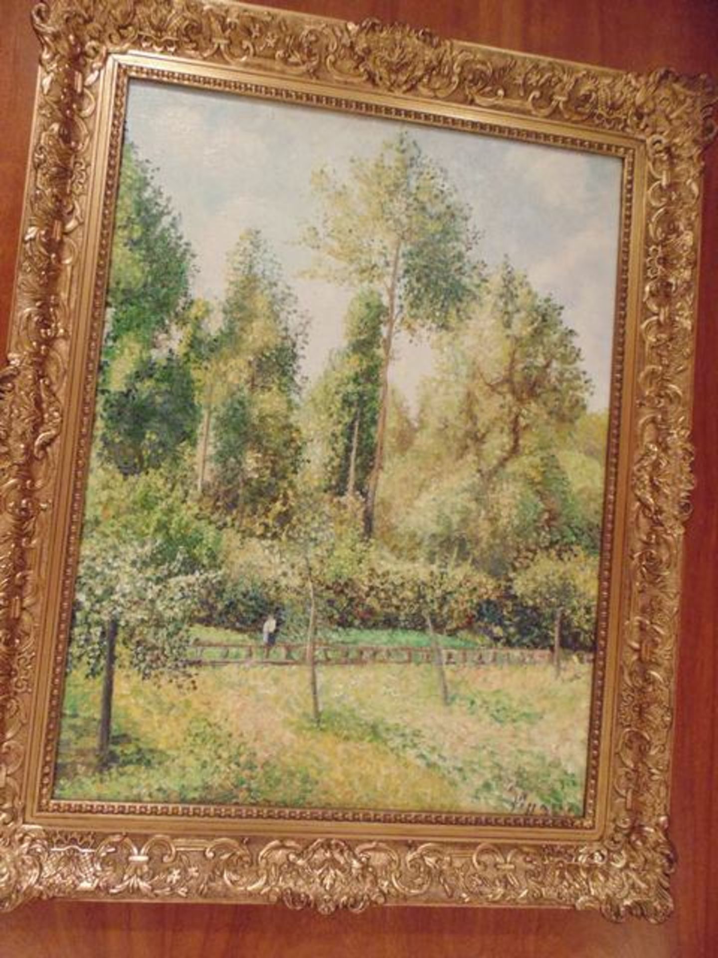 An Italianate landscape framed painting on canvas in ornate gilt painted frame 630mm x 790mm - Image 2 of 3