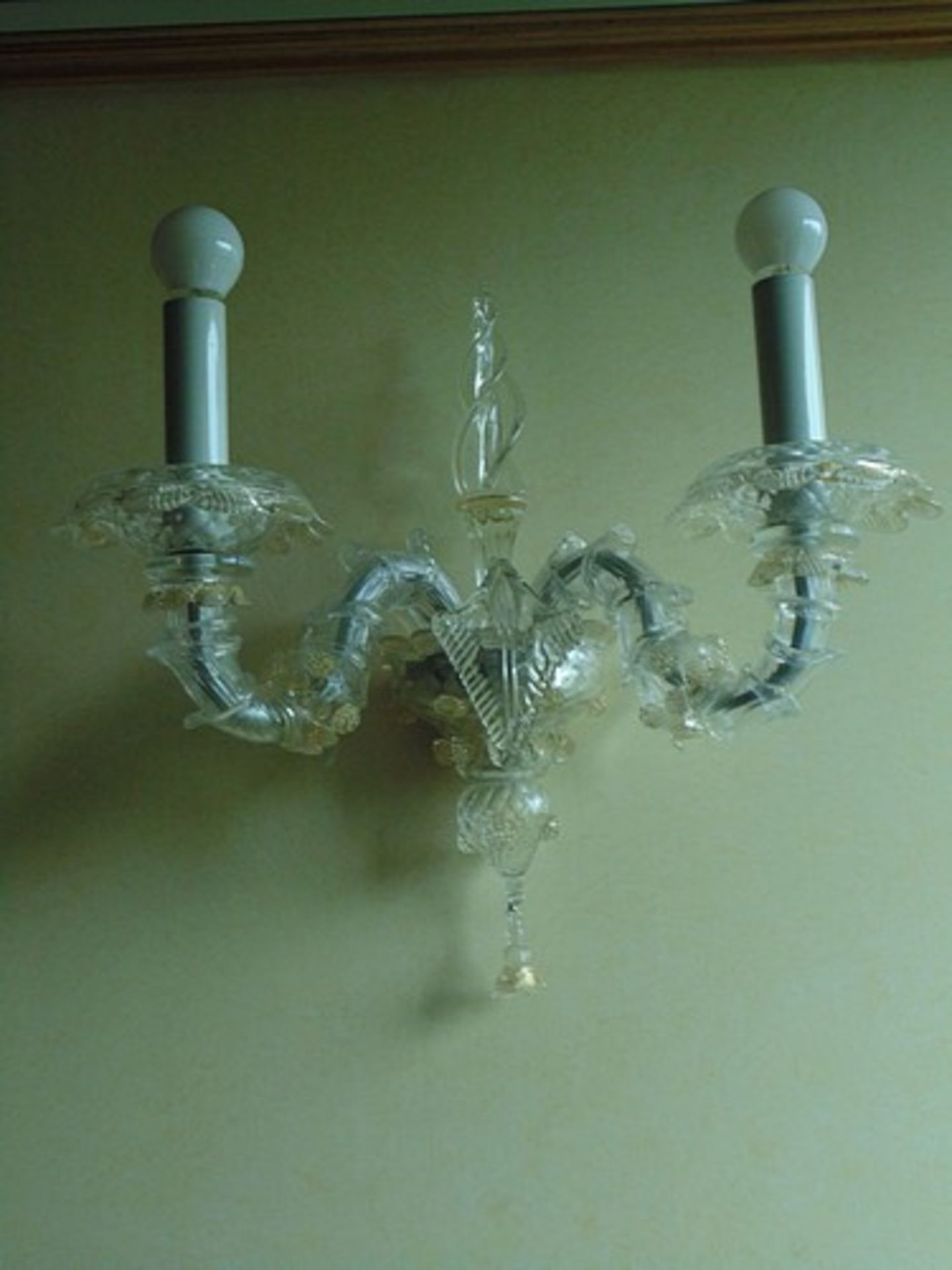 A pair of Barovier & Toso twin candle crystal wall sconces 420mm - Image 3 of 7