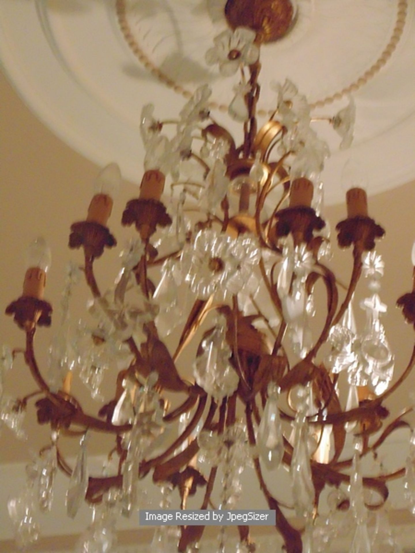 French bronze and crystal 12 arm chandelier 1140mm dropThe buyer to remove at own costs or appoint - Image 2 of 3