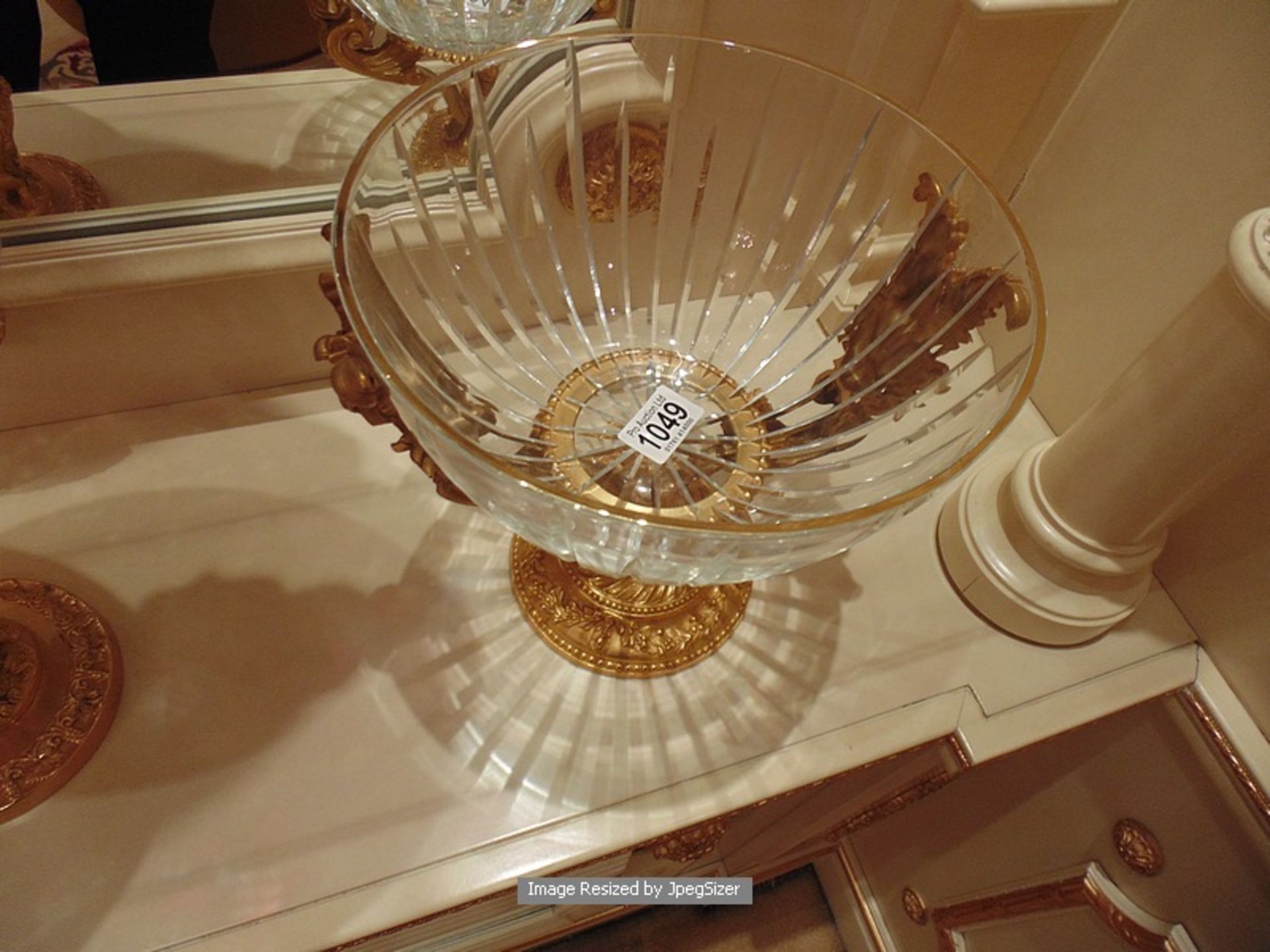 Baldi Home Jewels stunning clear crystal cup bowl mounted on bronze carved plinth finished in - Image 2 of 3