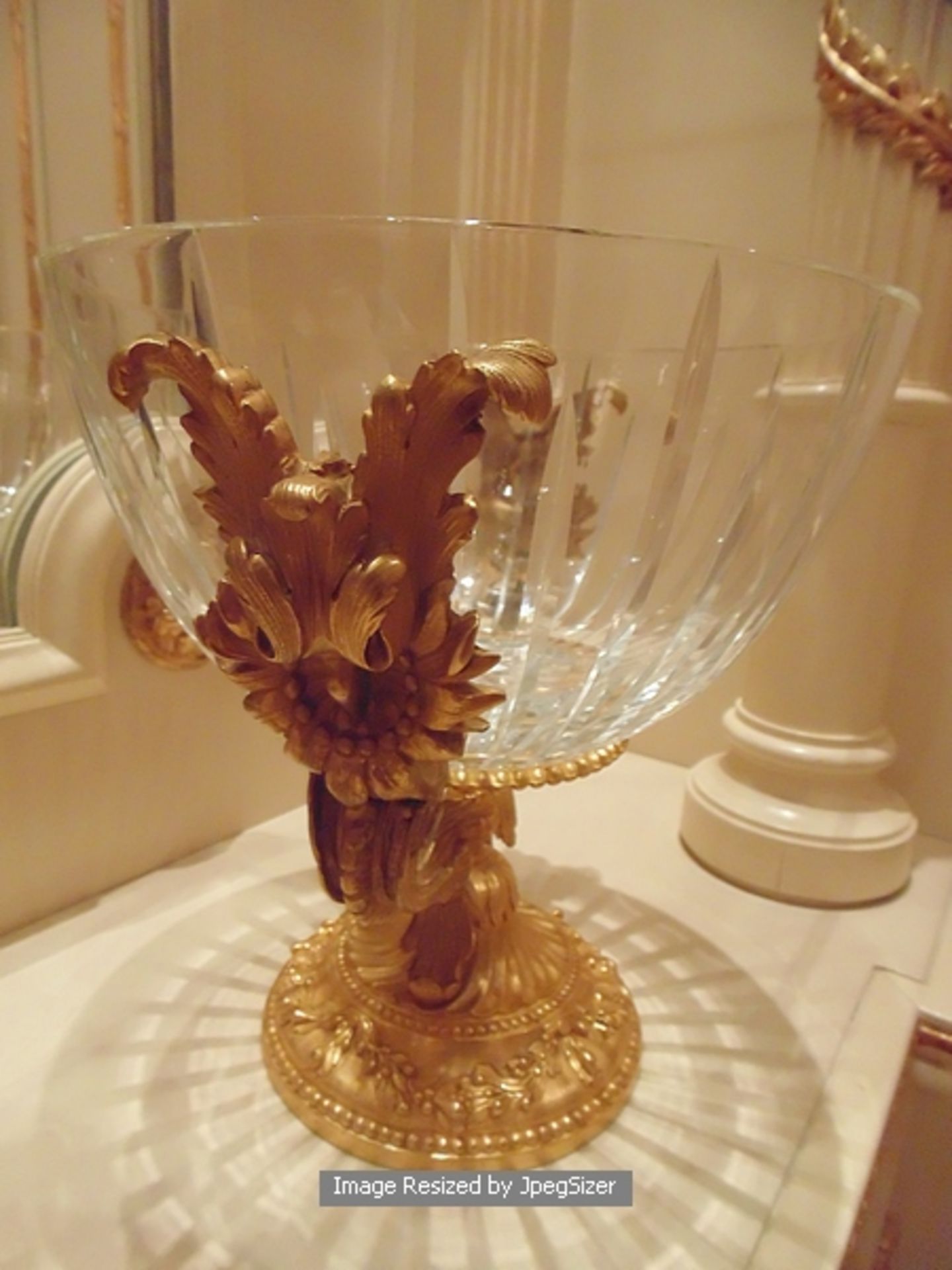 Baldi Home Jewels stunning clear crystal cup bowl mounted on bronze carved plinth finished in - Image 3 of 3