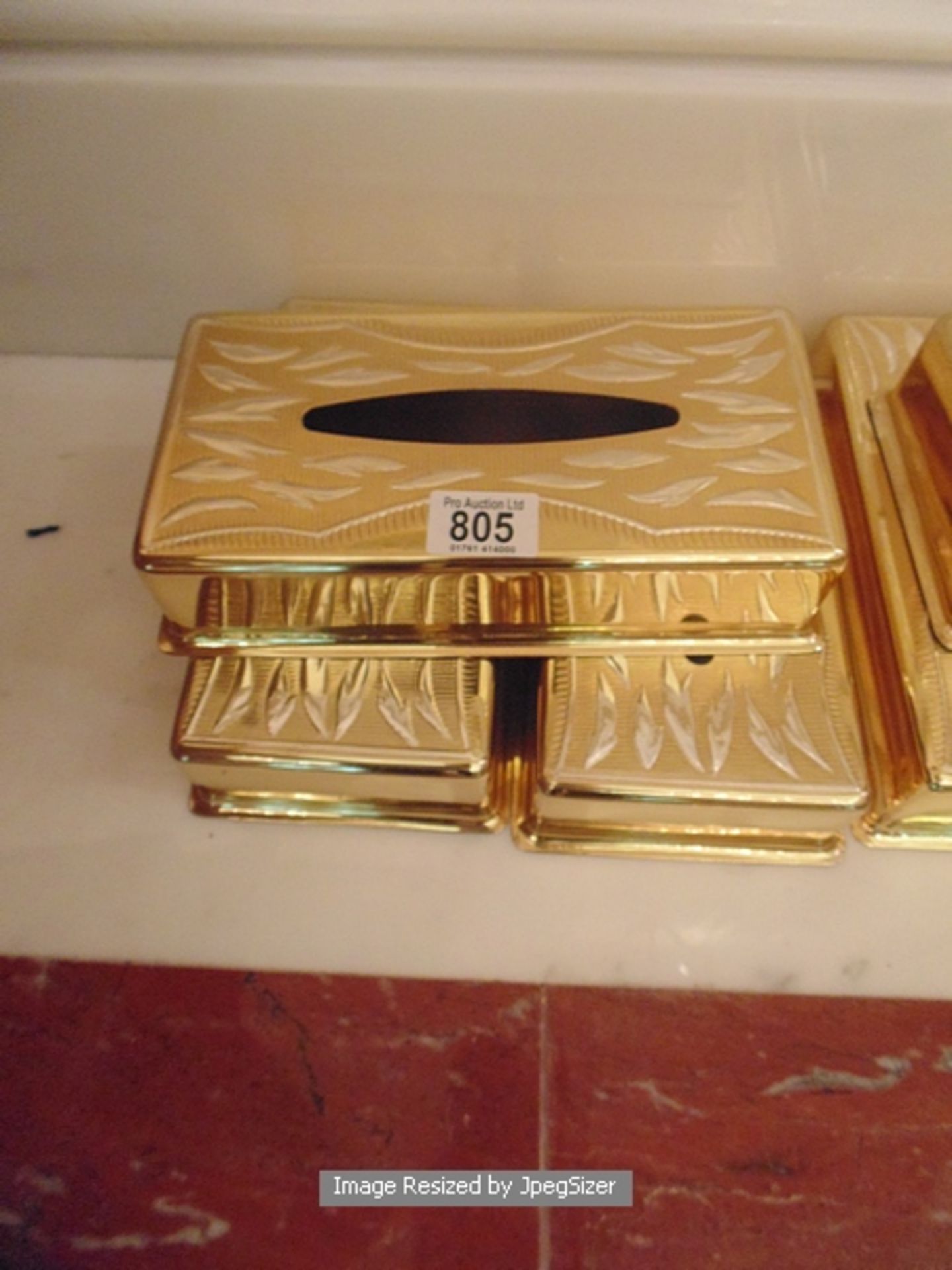 3 x 24ct. gold plated tissue box covers