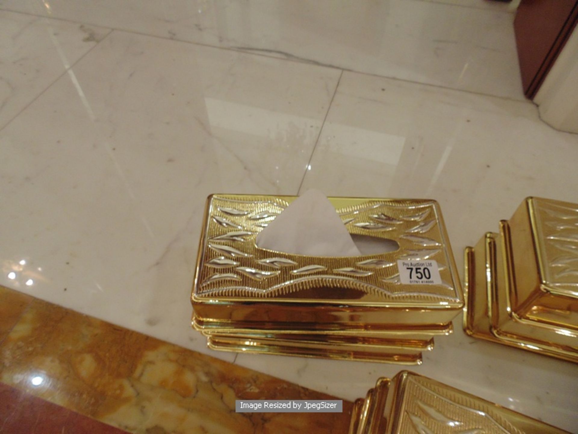 3 x 24ct. gold plated tissue box covers