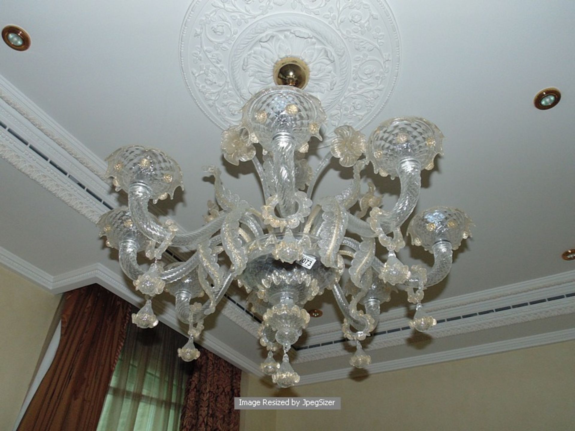 Murano chandelier by Barovier & Toso 8 arm crystal chandelier, with gilded and chromed metal - Image 3 of 3