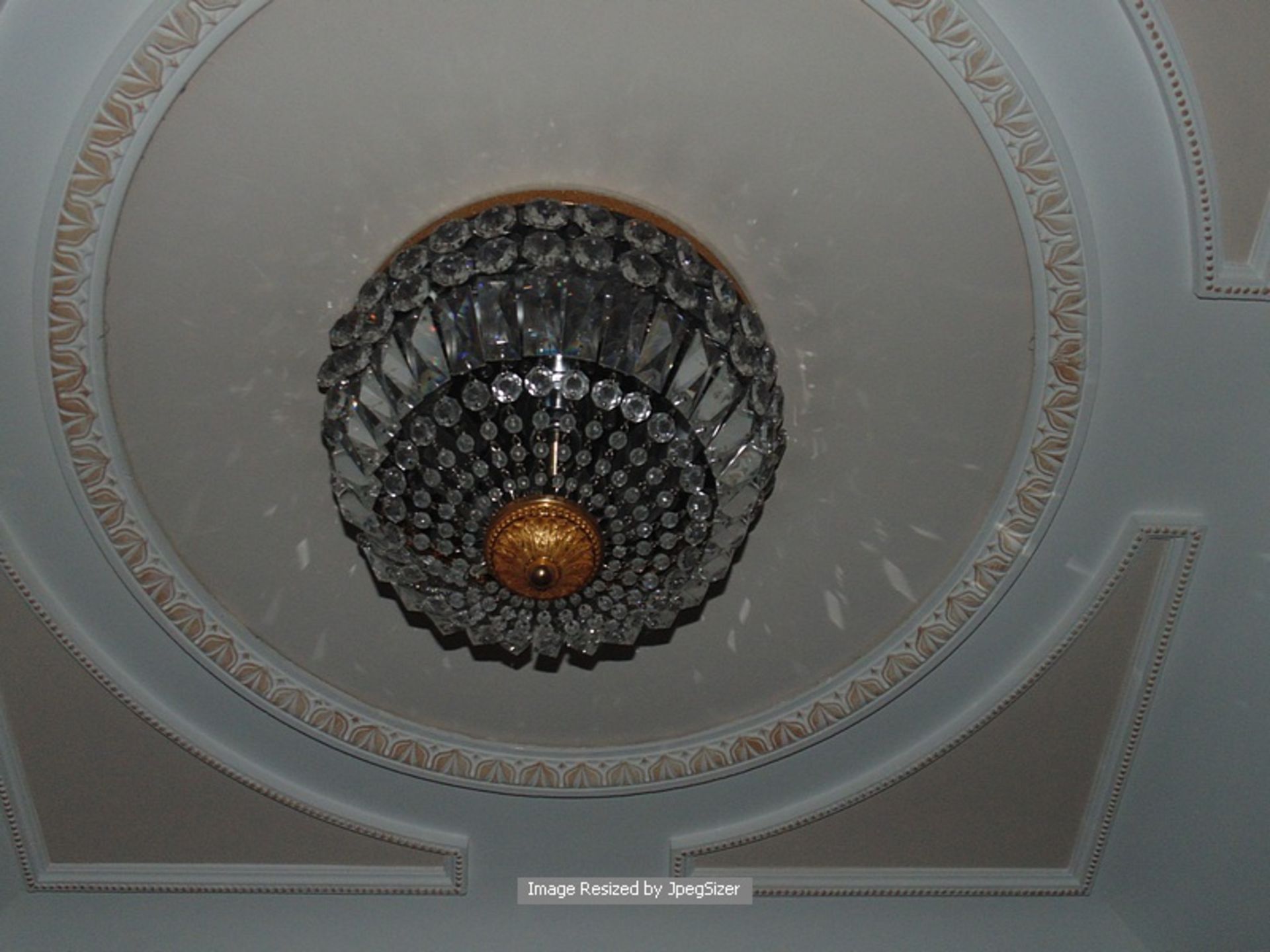 3 x crystal basket style flush ceiling chandeliers with bronze fittings - Image 2 of 4