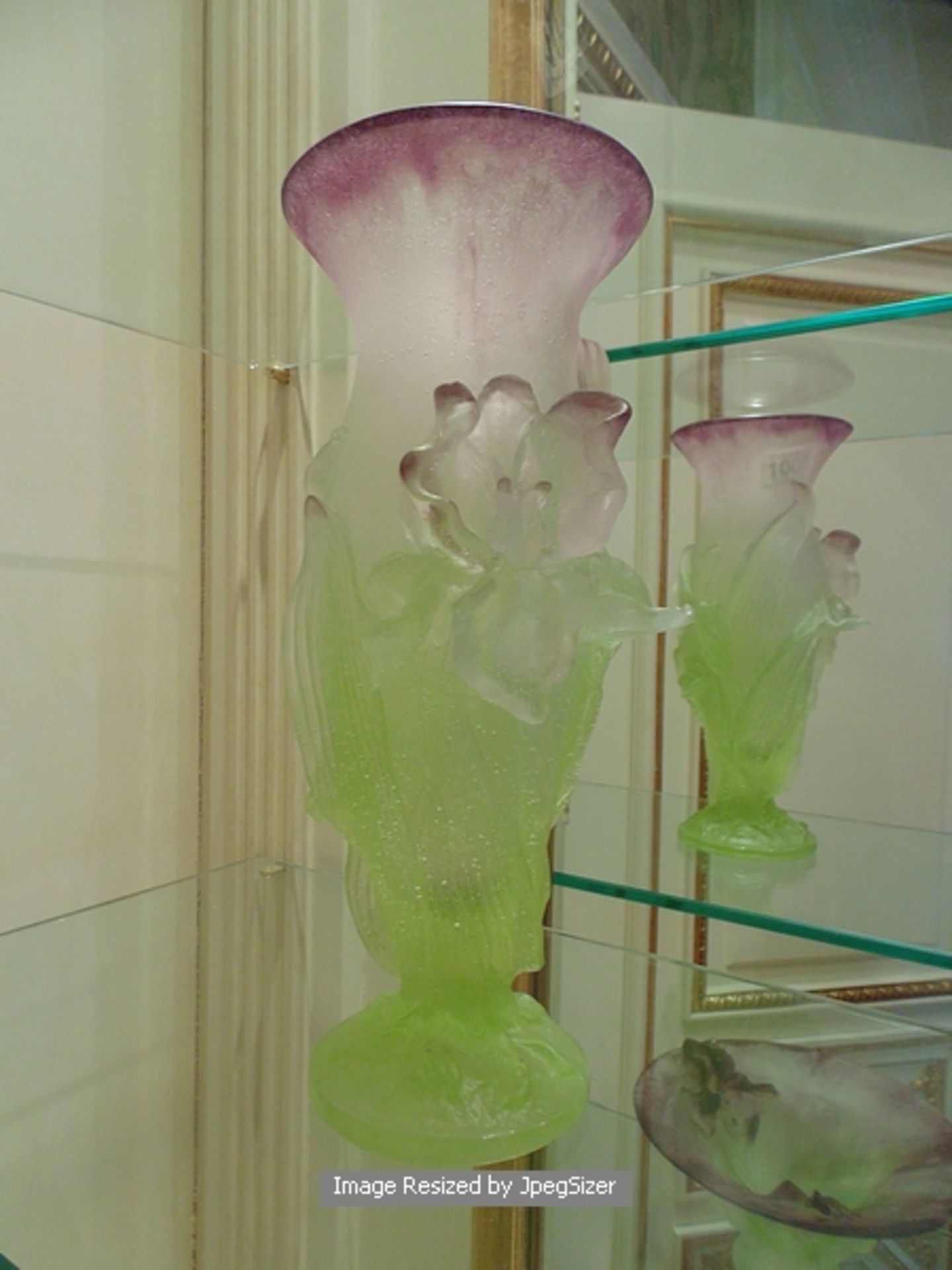 Daum France Iris vase 30% lead crystal 275mm tall