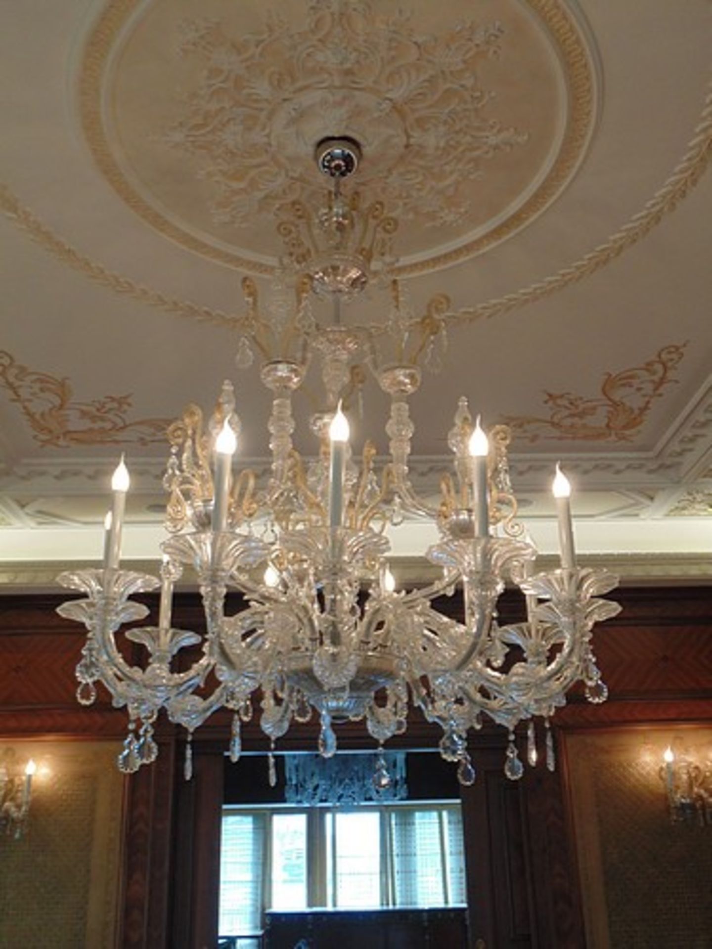 Taif Murano chandelier by Barovier & Toso 12 arm crystal chandelier, with gilded and chromed metal - Image 8 of 8