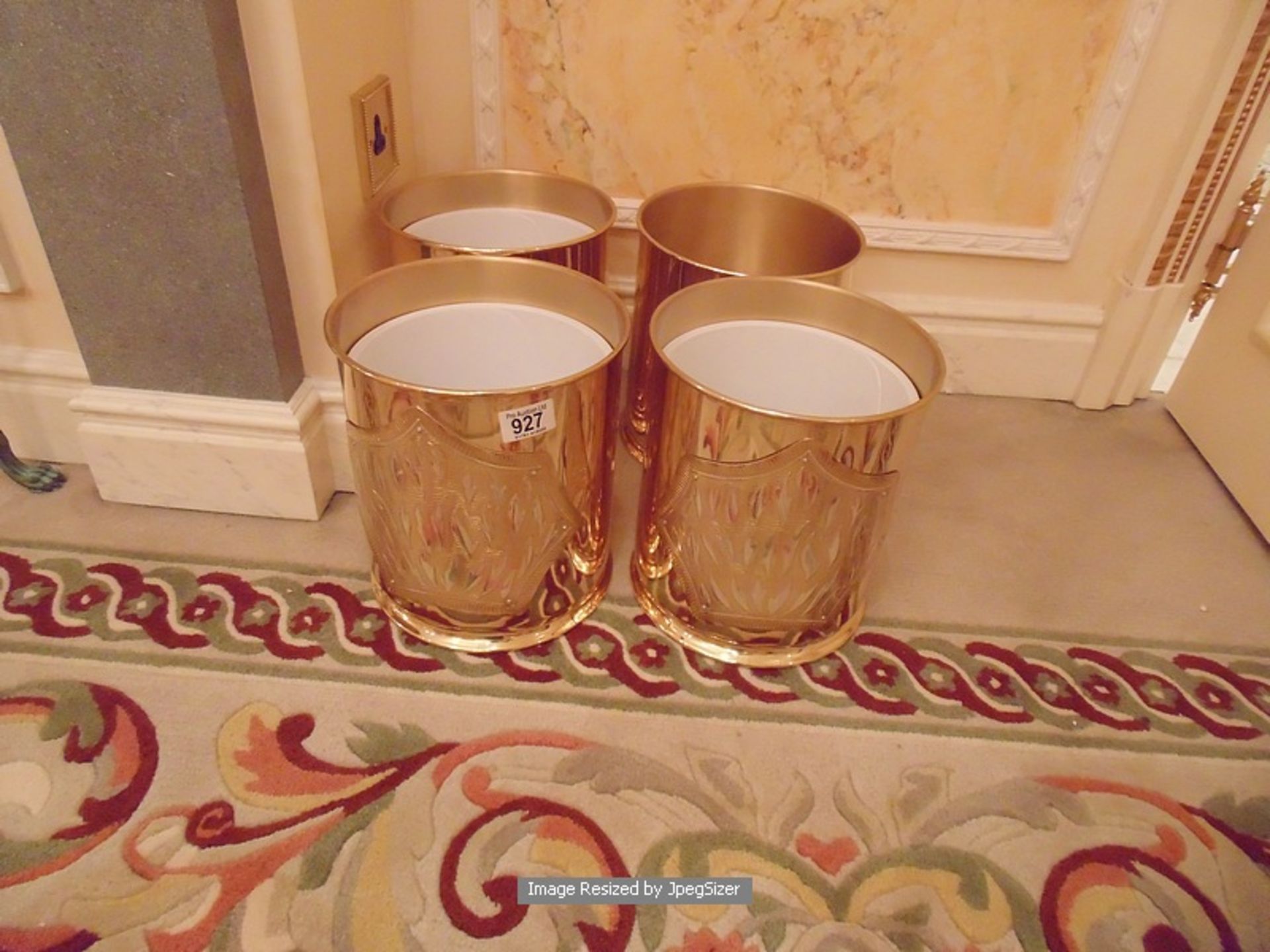 4 x 24ct. gold plated waste paper bins