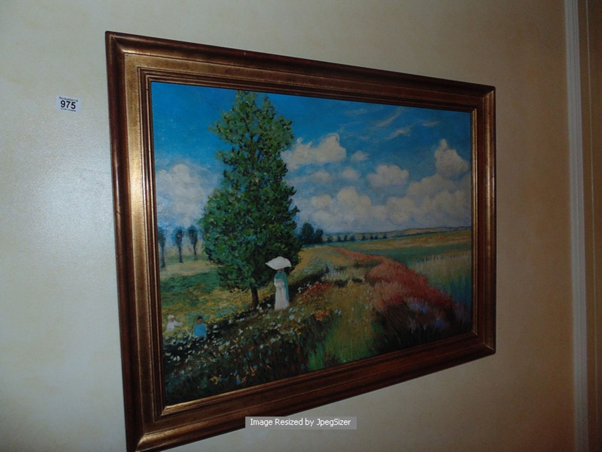 An Italianate landscape framed painting on canvas 930mm x 730mm