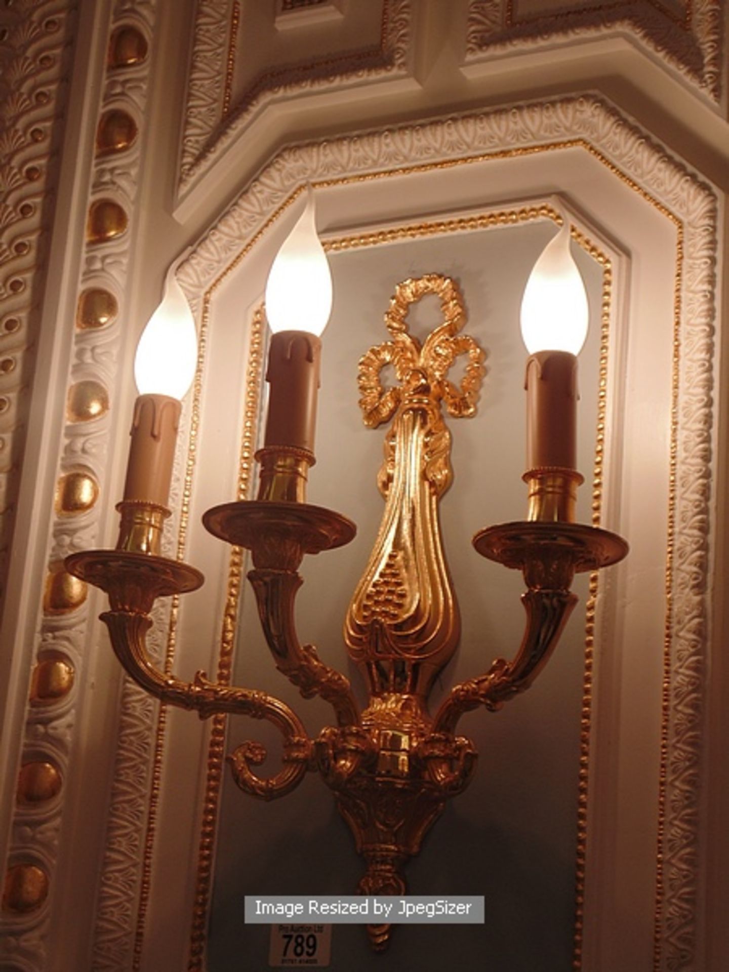 A pair and another single (3 in total) Laudarte wall sconces three candle wall light, bronze - Image 3 of 3